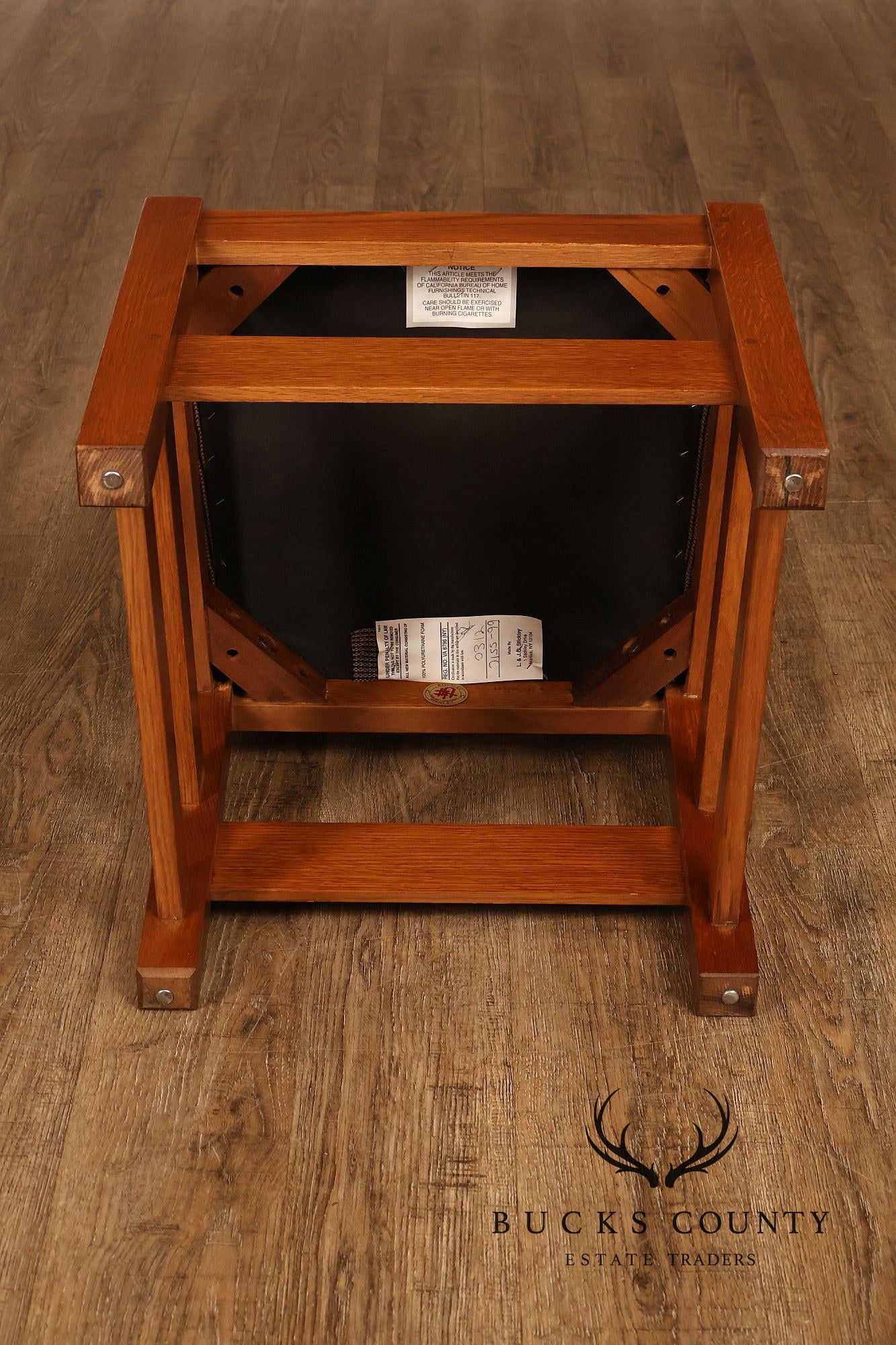 Stickley Mission Collection Set Of Four Oak Dining Side Chairs