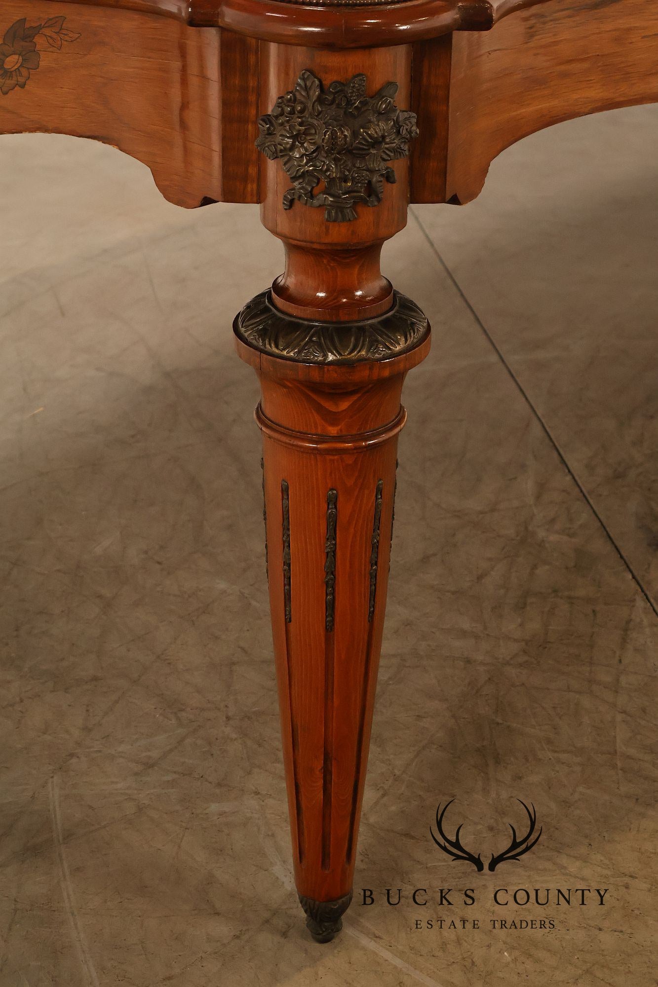 Custom Louis XVI Style Walnut Marquetry Dining Table