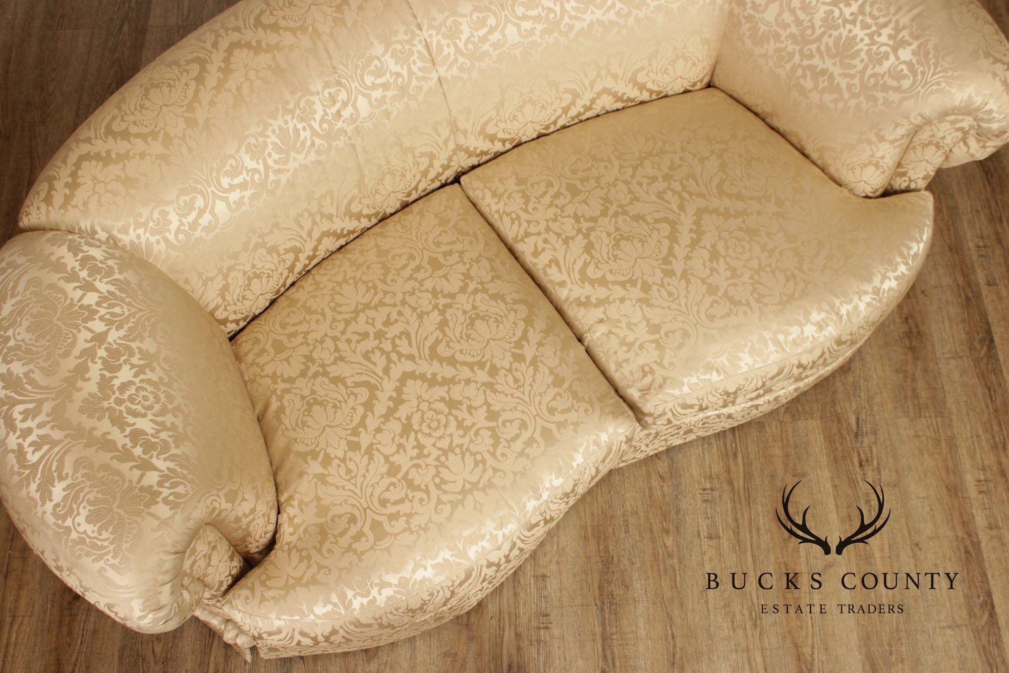 Quality Damask Upholstered Loveseat