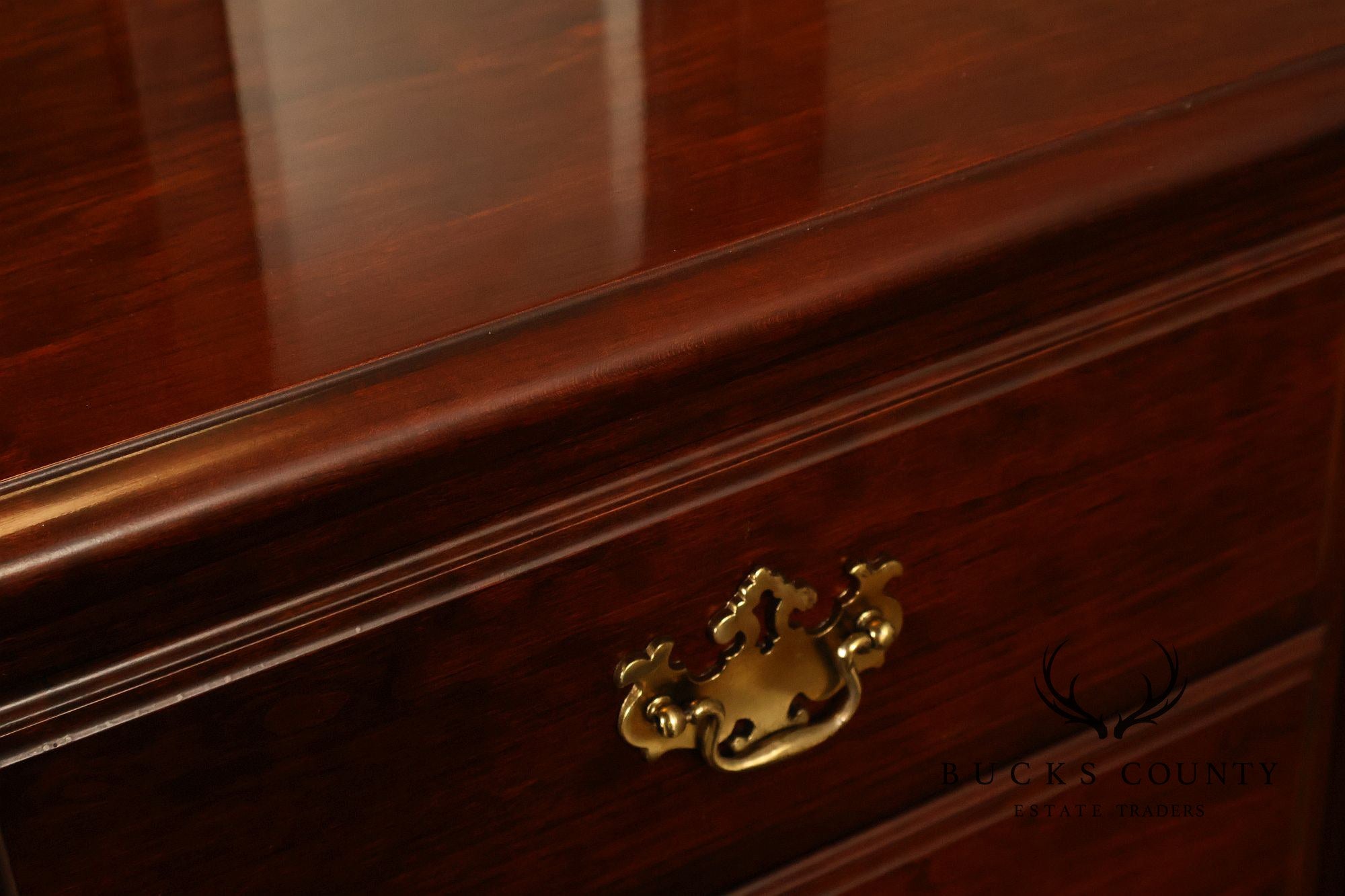 Pennsylvania House Chippendale Style Cherry Long Dresser with Mirror