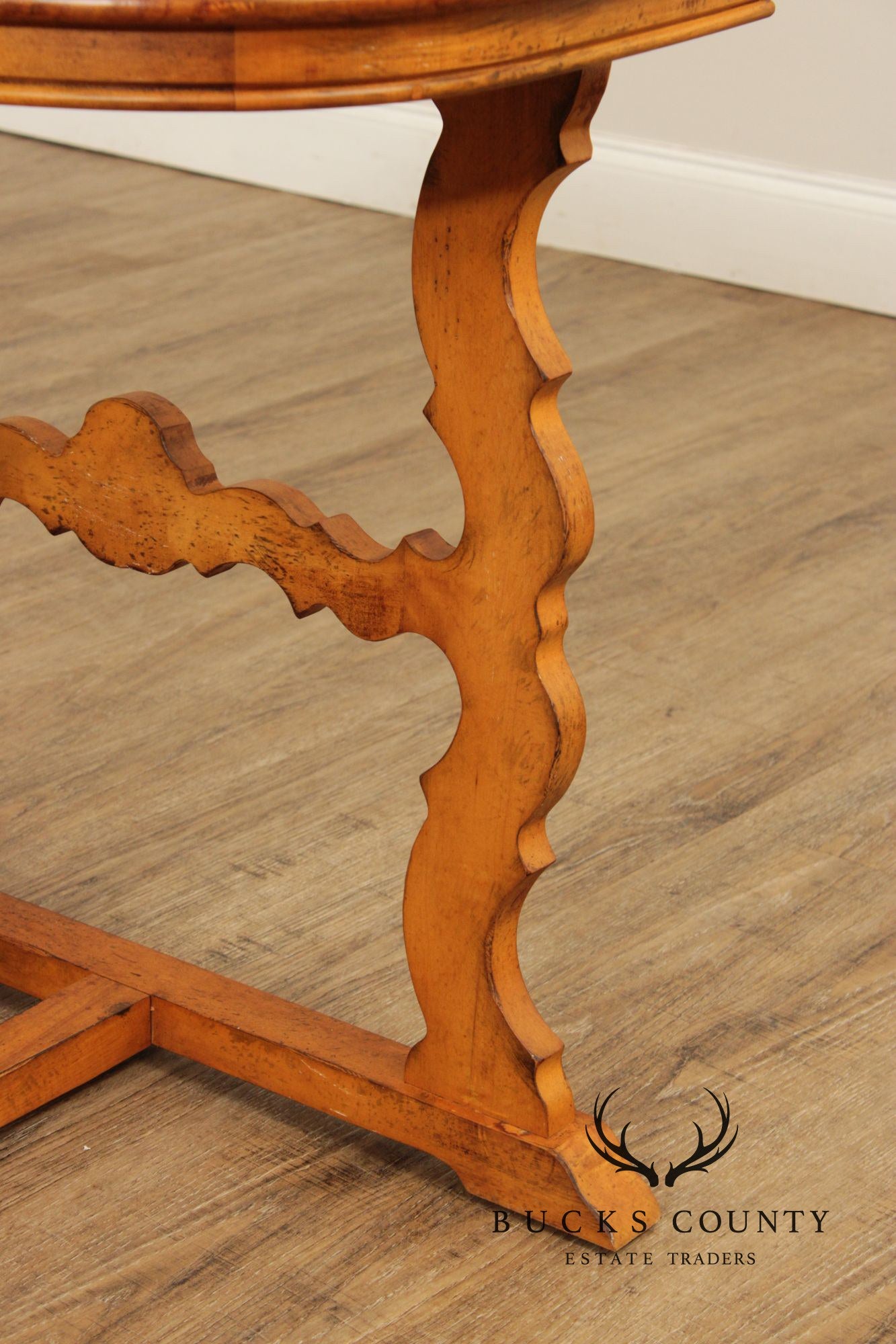 Spanish Baroque Style Pine Demilune Hall Table