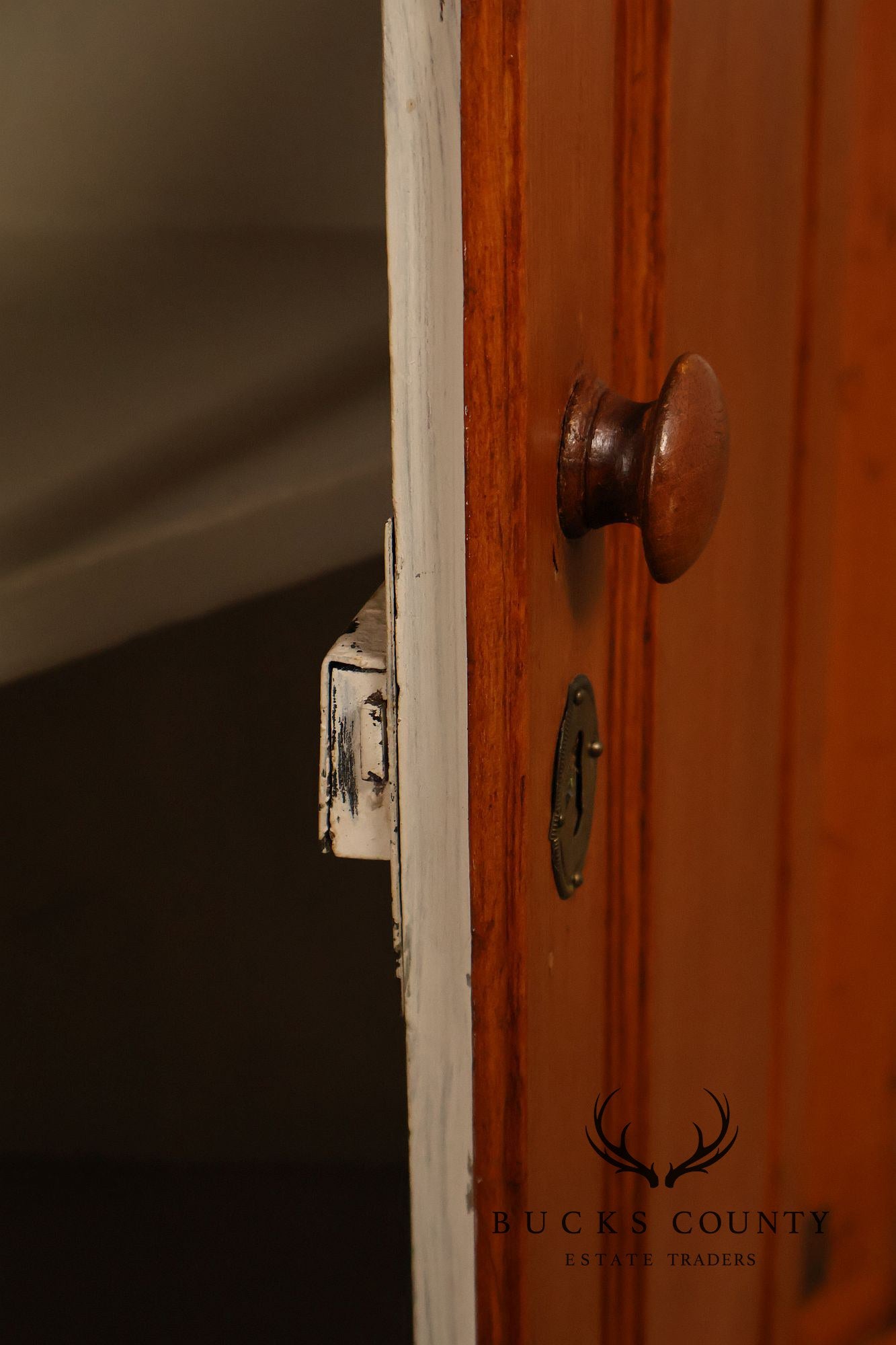 Antique Primitive Pine Single Door Corner Cabinet