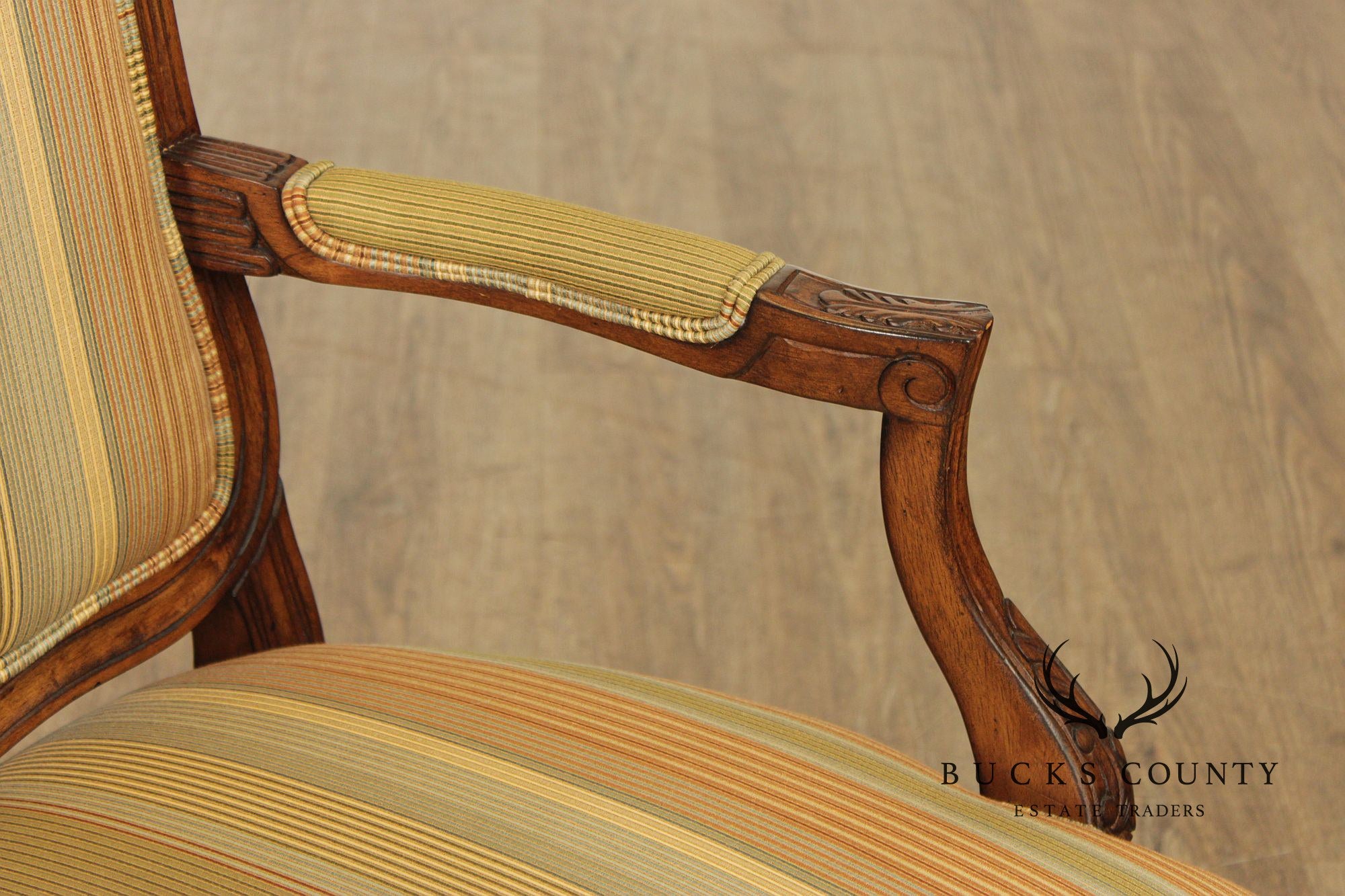 Henredon French Louis XV Style Pair of Fauteuil Armchairs