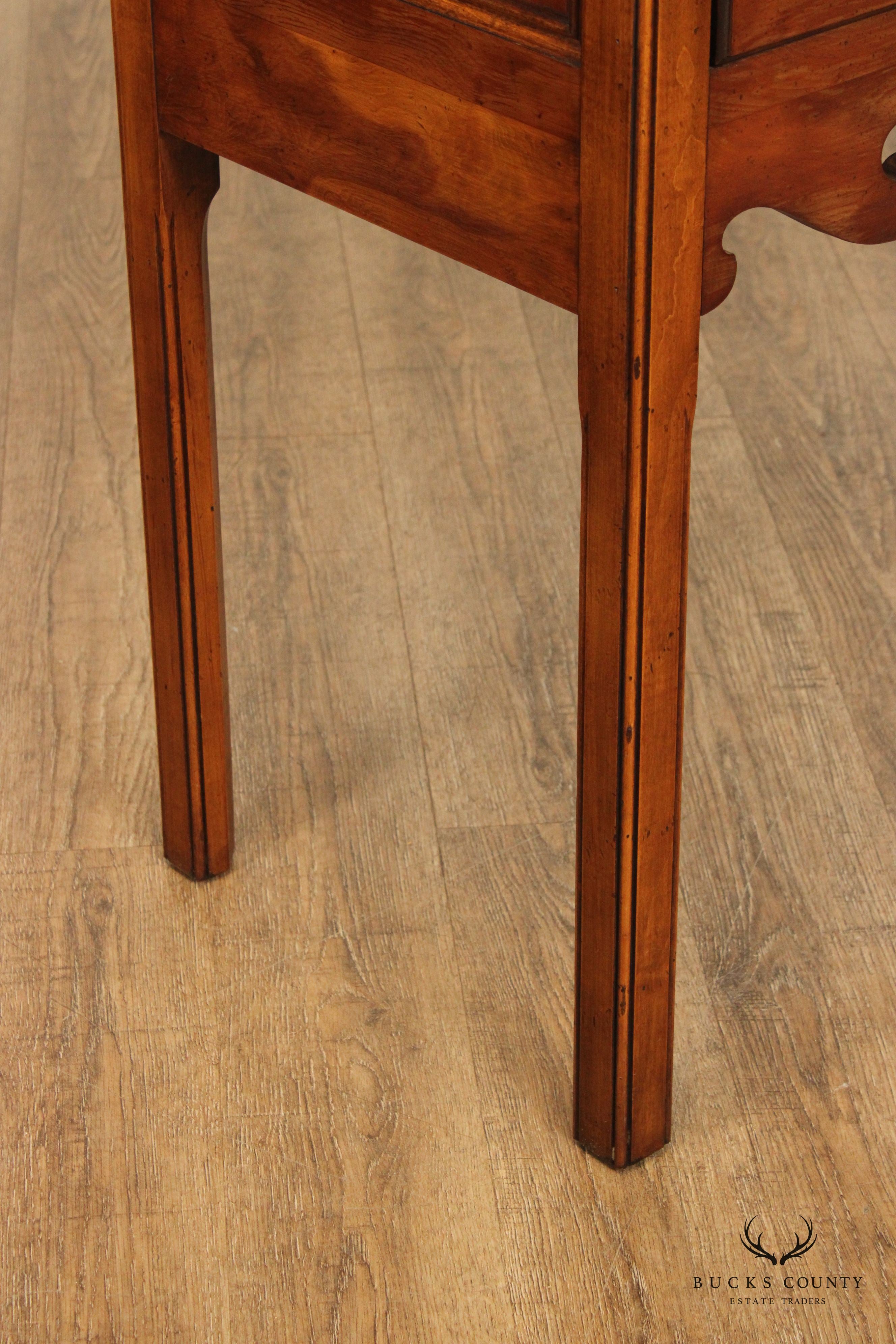 English Yew Wood George III Style Two-Drawer Sideboard Server
