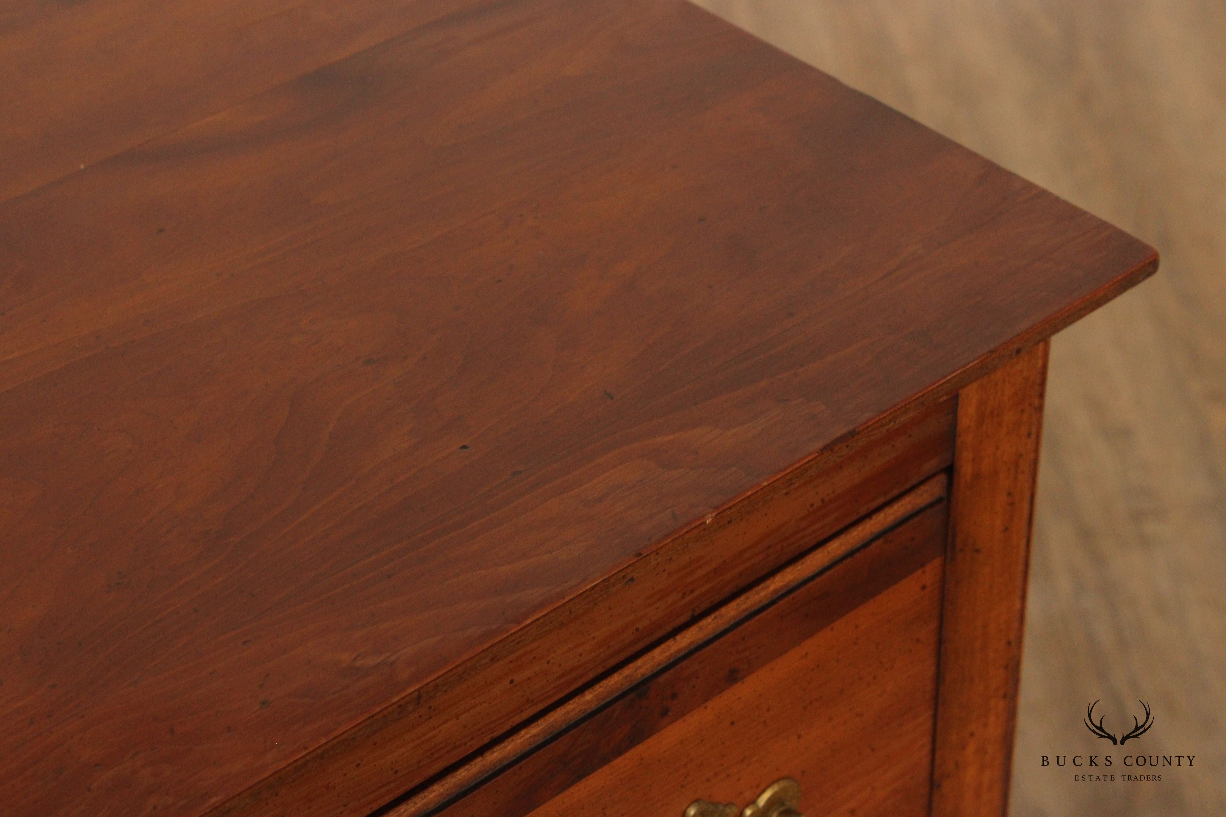 English Yew Wood George III Style Two-Drawer Sideboard Server