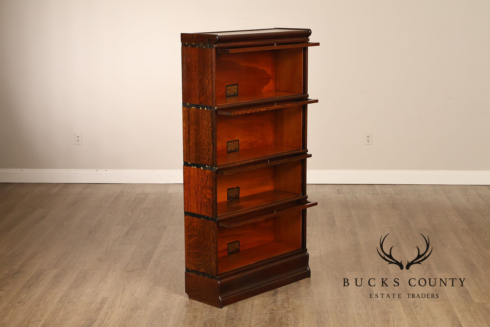 Globe Wernicke Antique Oak Four-Section Barrister Bookcase