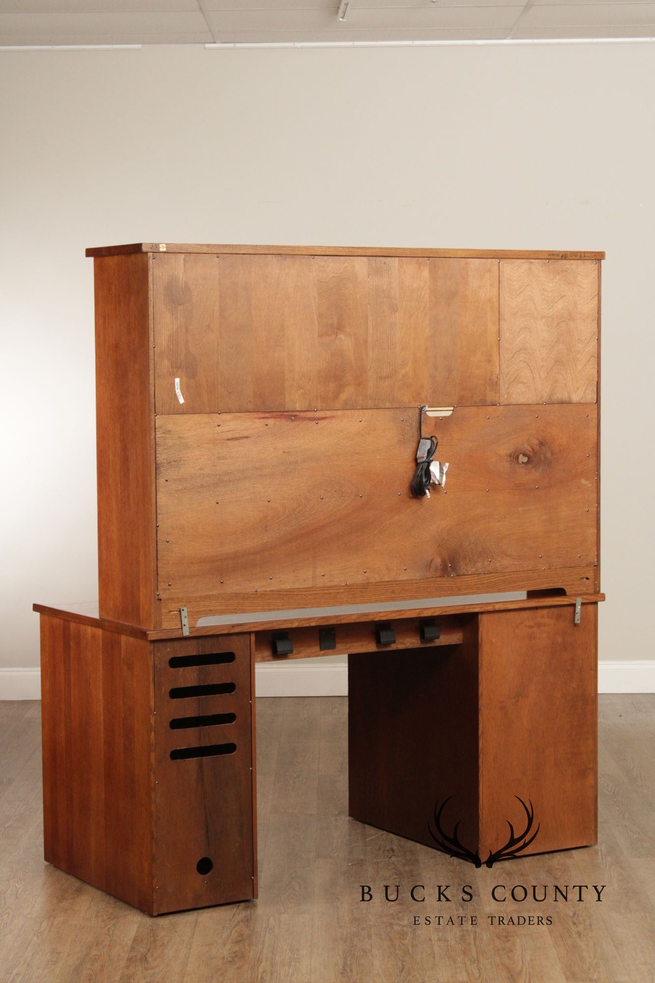 Stickley Mission Collection Executive Desk With Bookcase Hutch