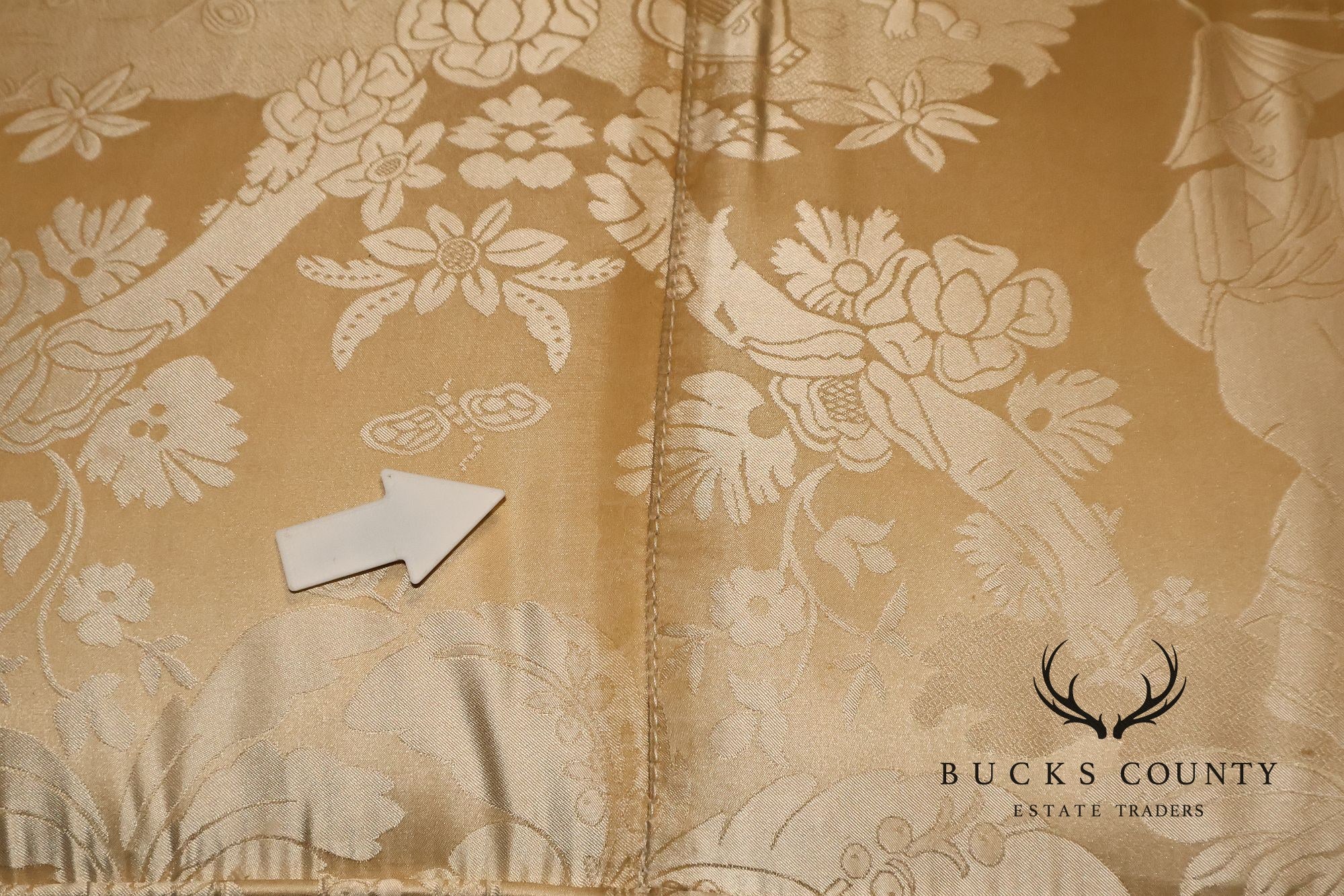 Southwood Federal Style Mahogany Frame Damask Upholstered Sofa