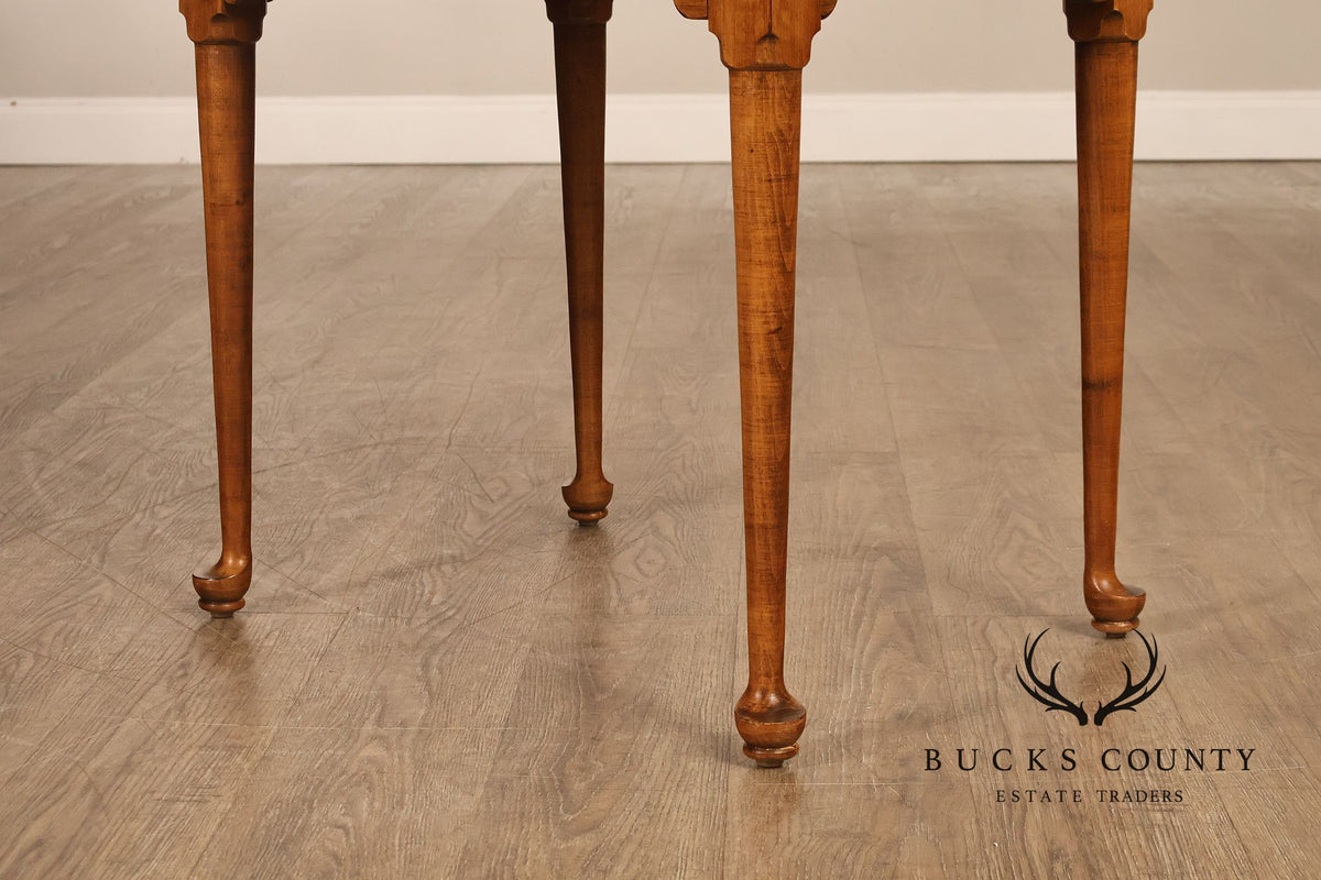 Ethan Allen 'Circa 1776' Pair of Maple Porringer Top End Tables