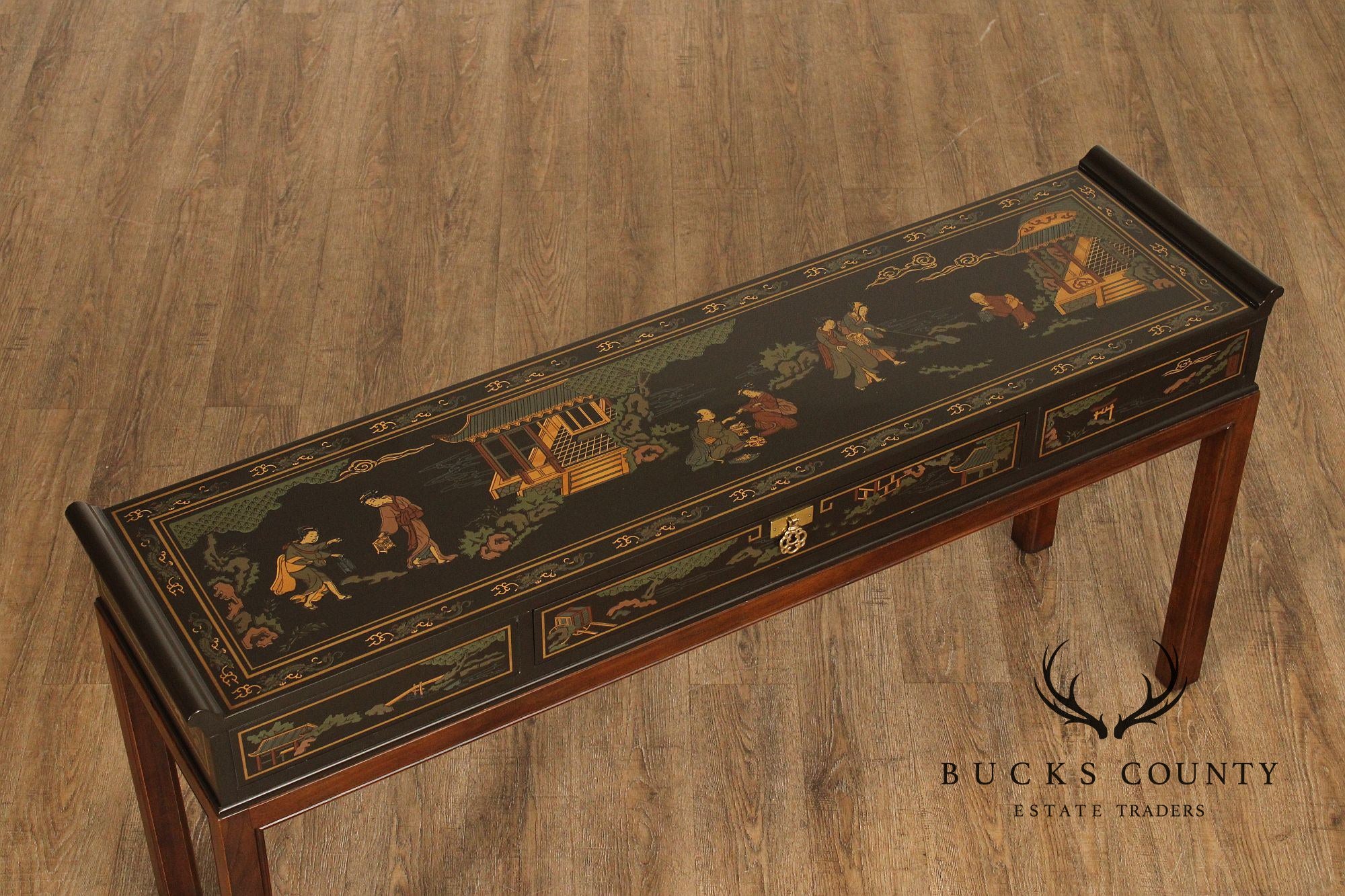Drexel Heritage Chinoiserie Decorated Console Table