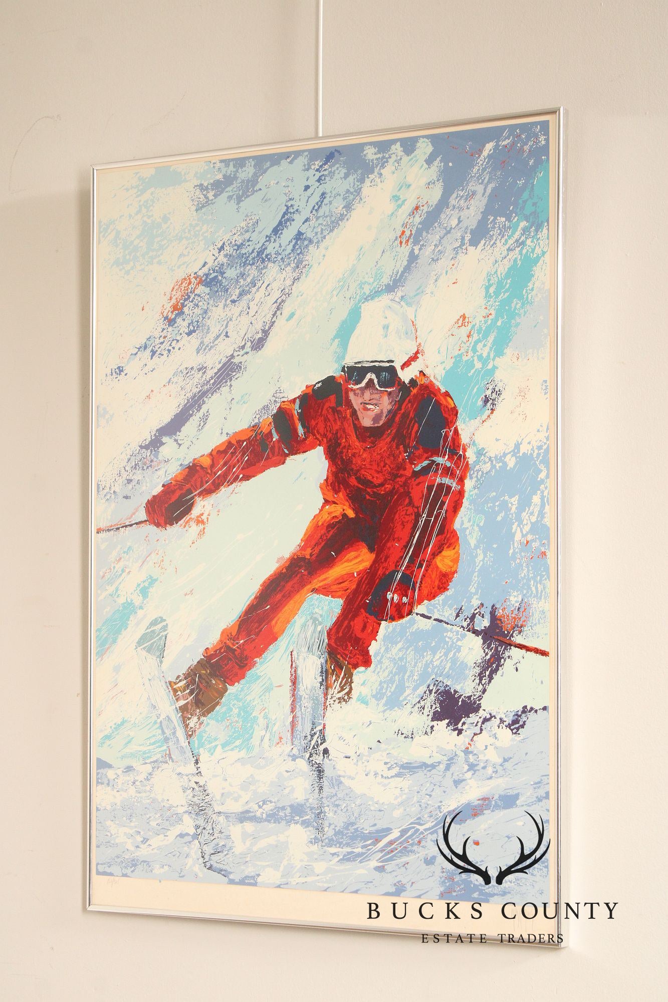 Mark King Limited Edition Framed Print, Downhill Skier