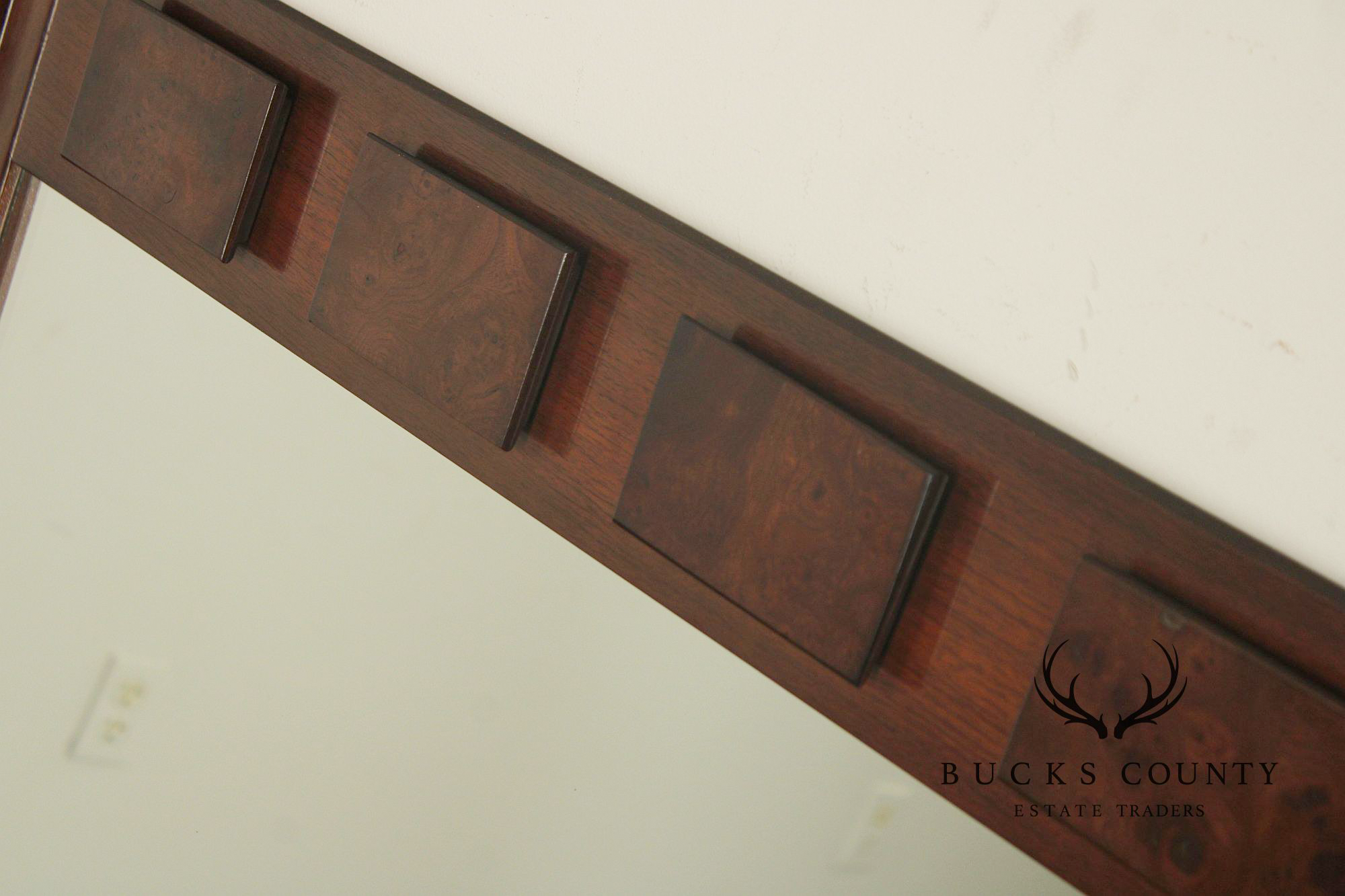 Mid Century Modern Brutalist Burl And Walnut Mirror