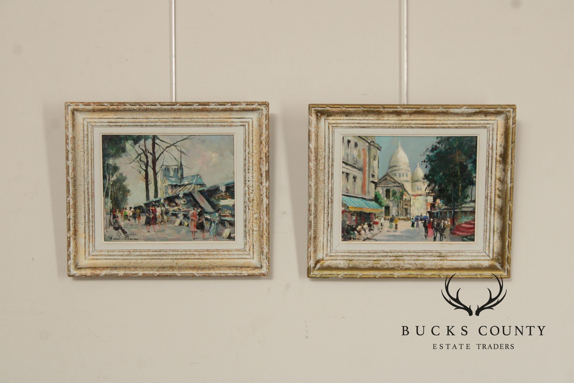Henri Stenn Pair Of Framed Paintings, Place Du Tertre & Montmartre