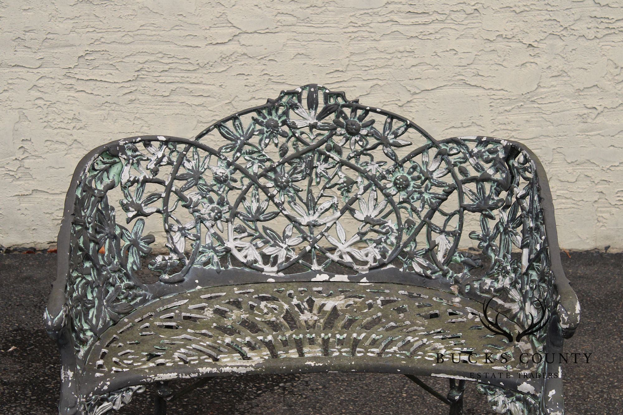 Coalbrookdale Style Vintage Cast Aluminum Garden Settee