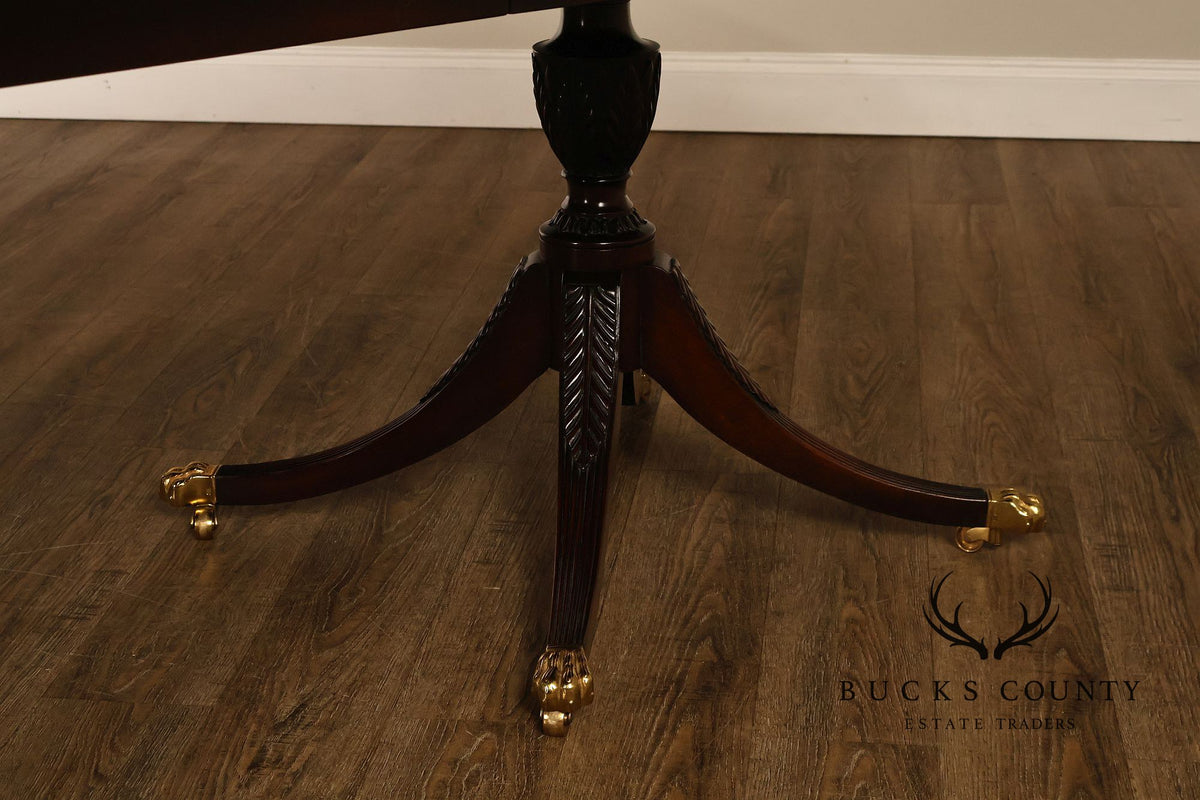 Kindel Georgian Style Double Pedestal Mahogany Dining Table