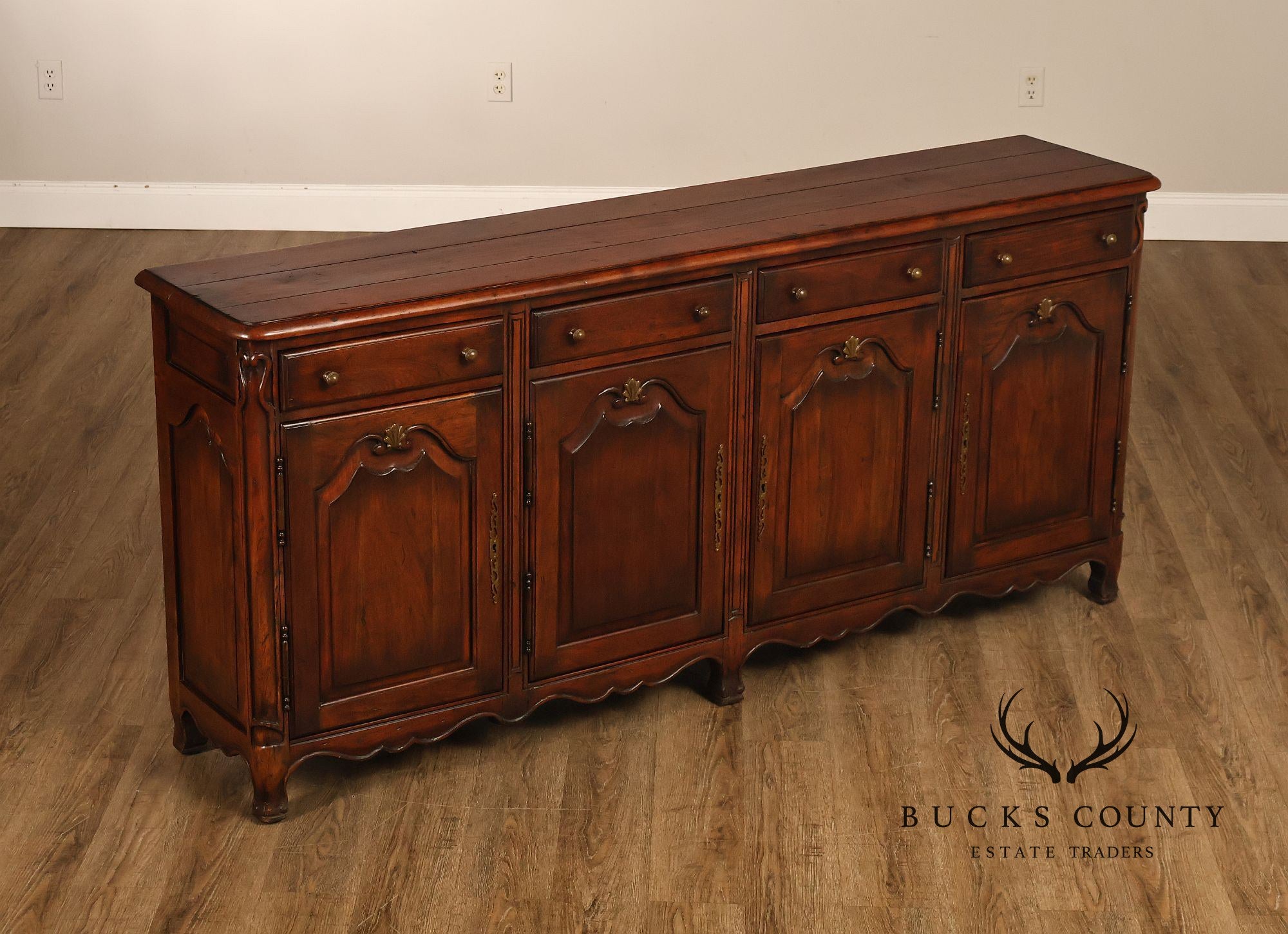 Morgan Hill French Country Style Carved Wood Buffet Sideboard Server