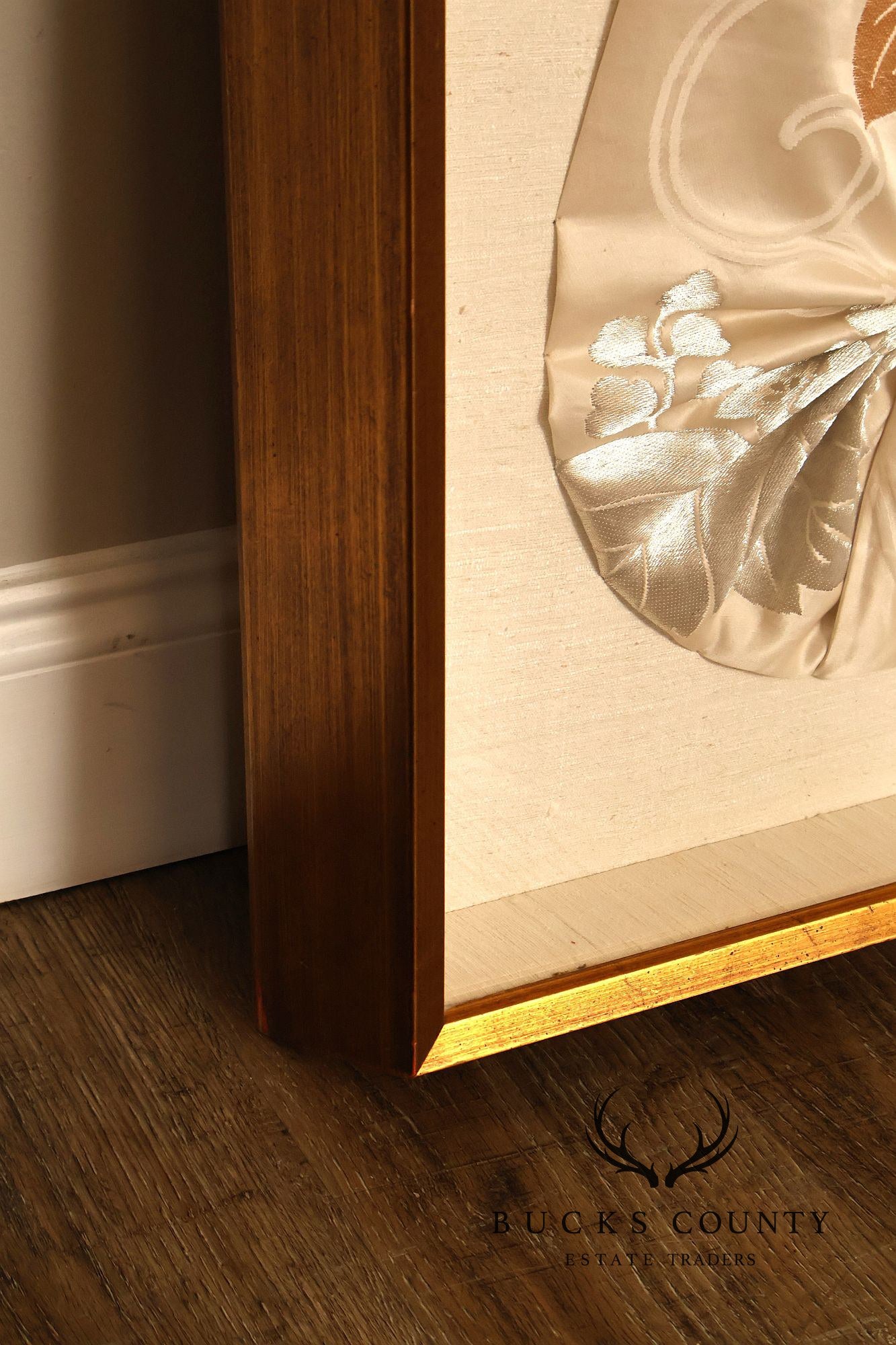 Custom Framed Japanese Textile Folded Kimono Sash