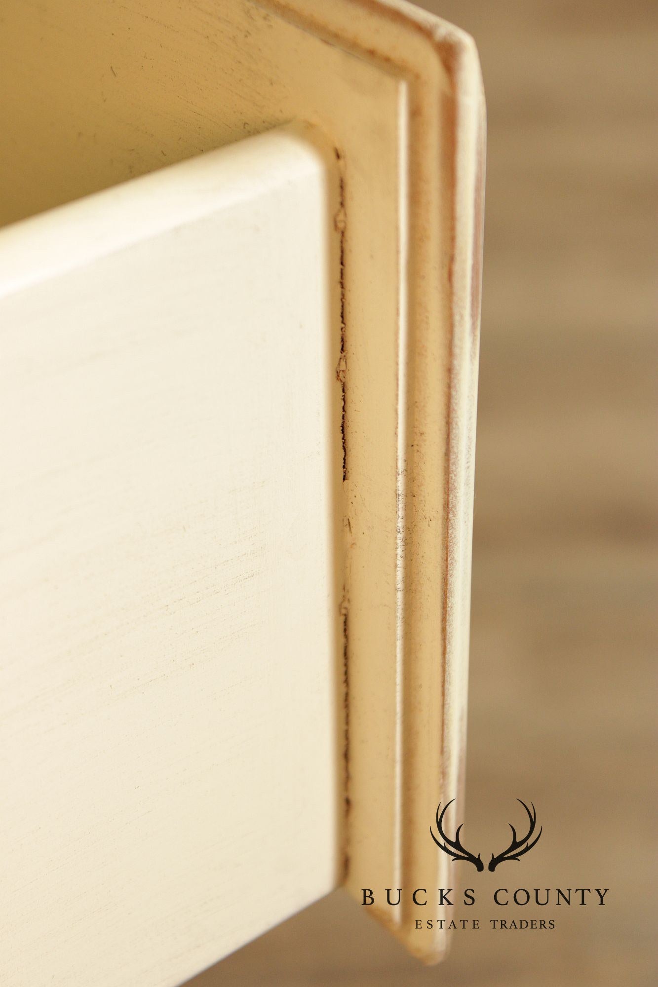 Lane French Provincial Style Distressed Cream Seven Drawer Dresser