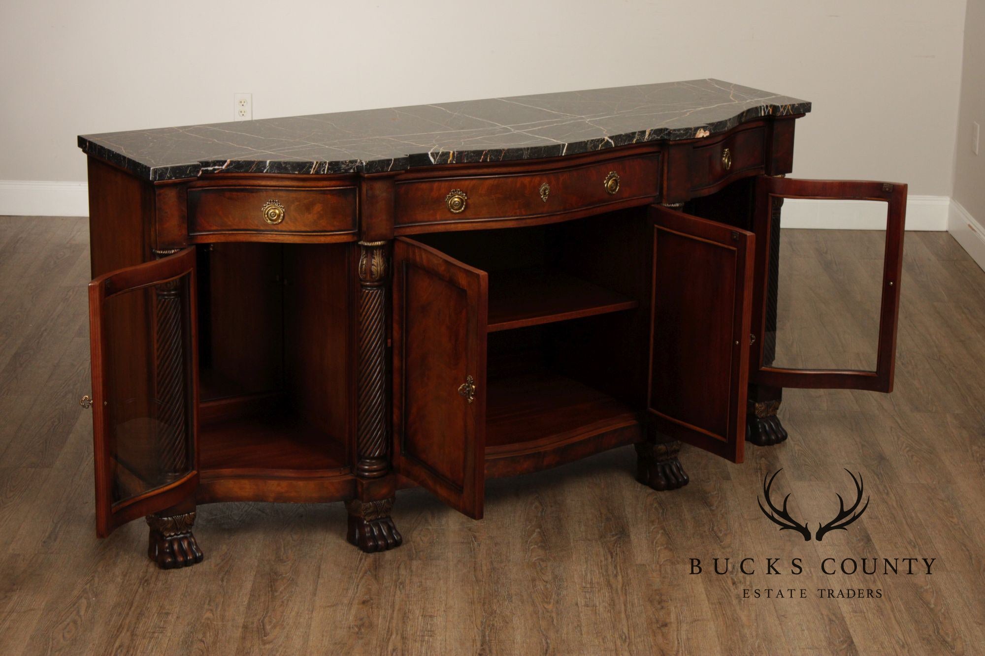 Henredon Historic Natchez Collection Marble Top Mahogany Sideboard