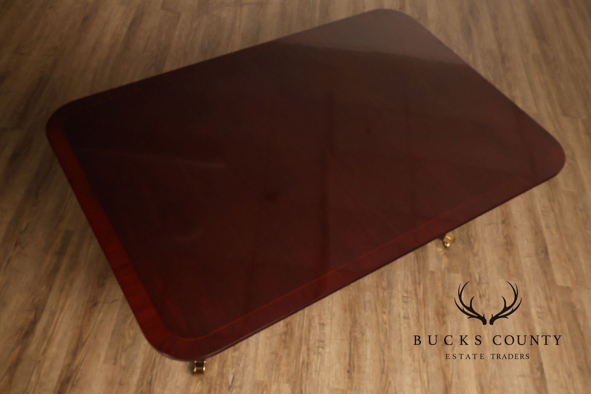 Kindel Regency Style Double Pedestal Mahogany Dining Table