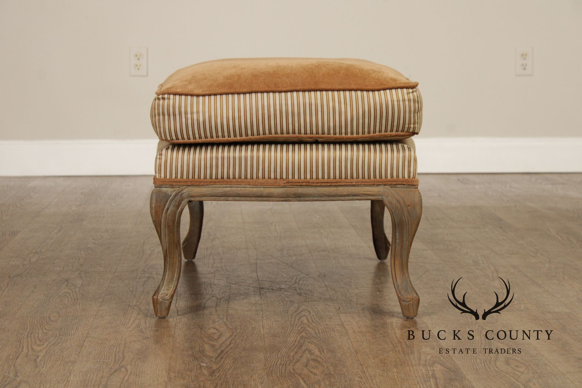 Restoration Hardware French Louis XV Style Pair of Marseilles Ottomans