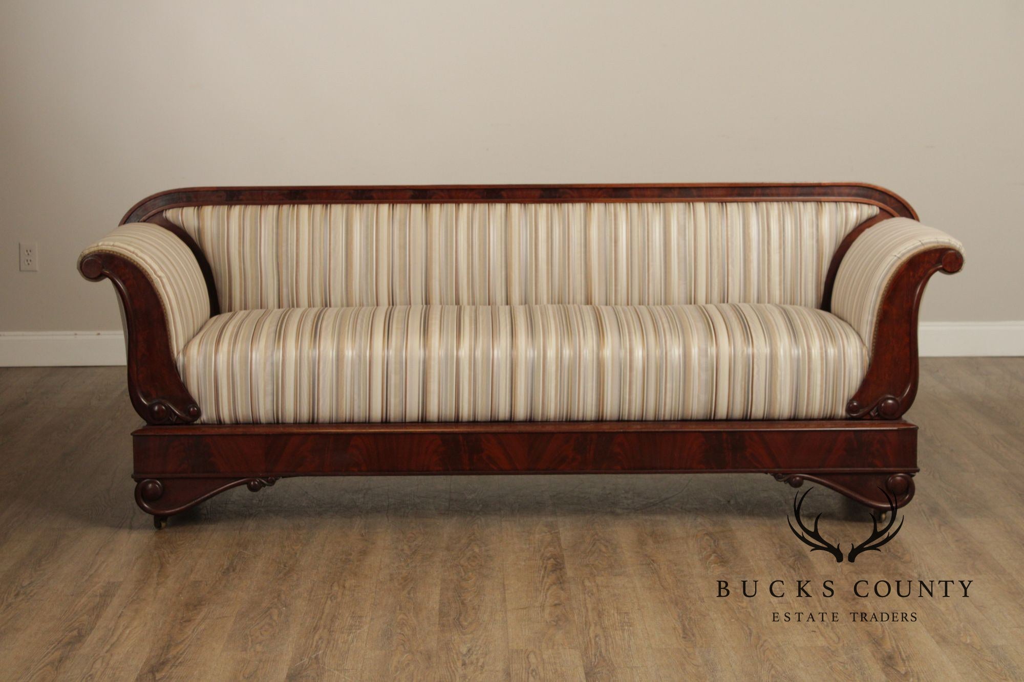 Antique 19th Century American Empire Mahogany Sofa