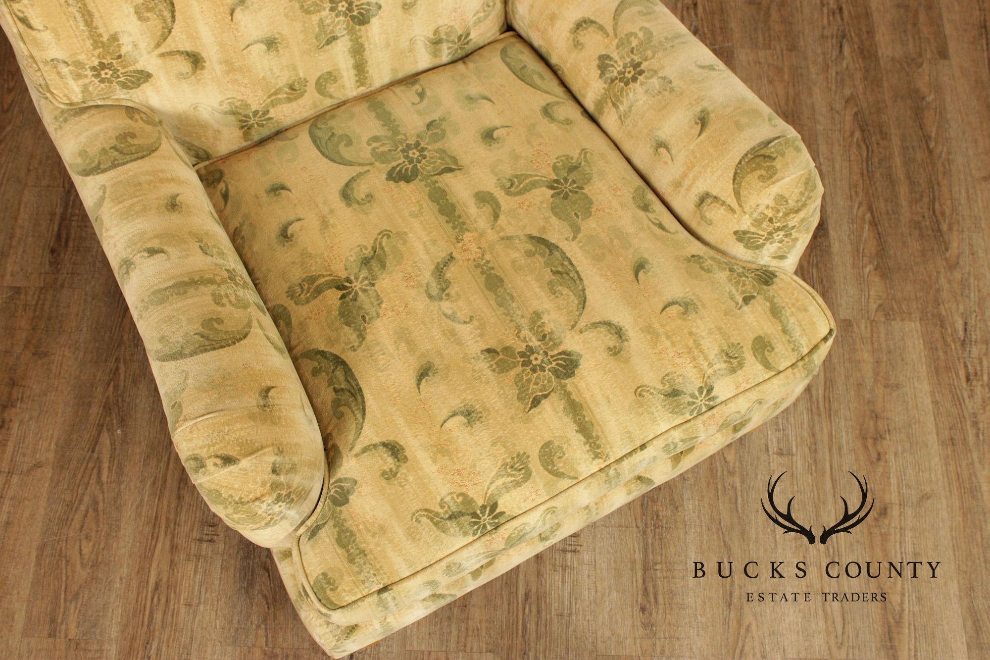 Custom Upholstered Lounge Chair and Ottoman