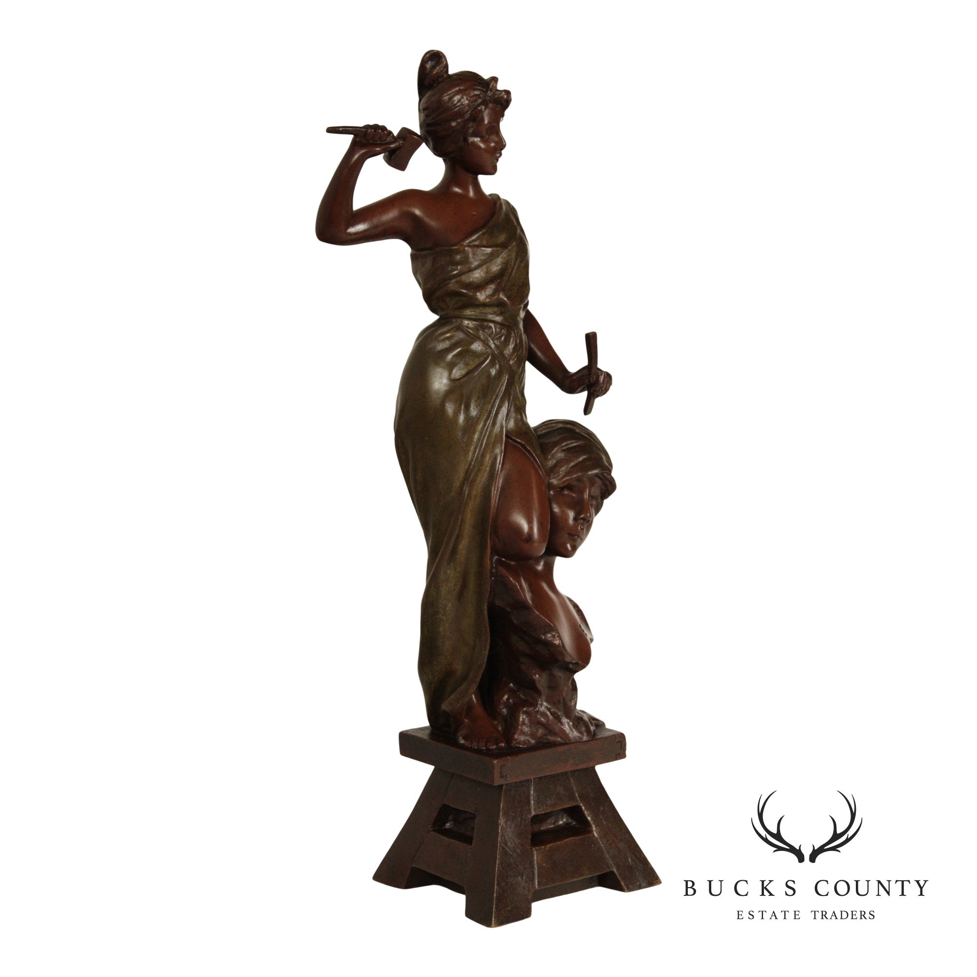Emmanuel Villanis Bronze Statue, 'The Sculptor'