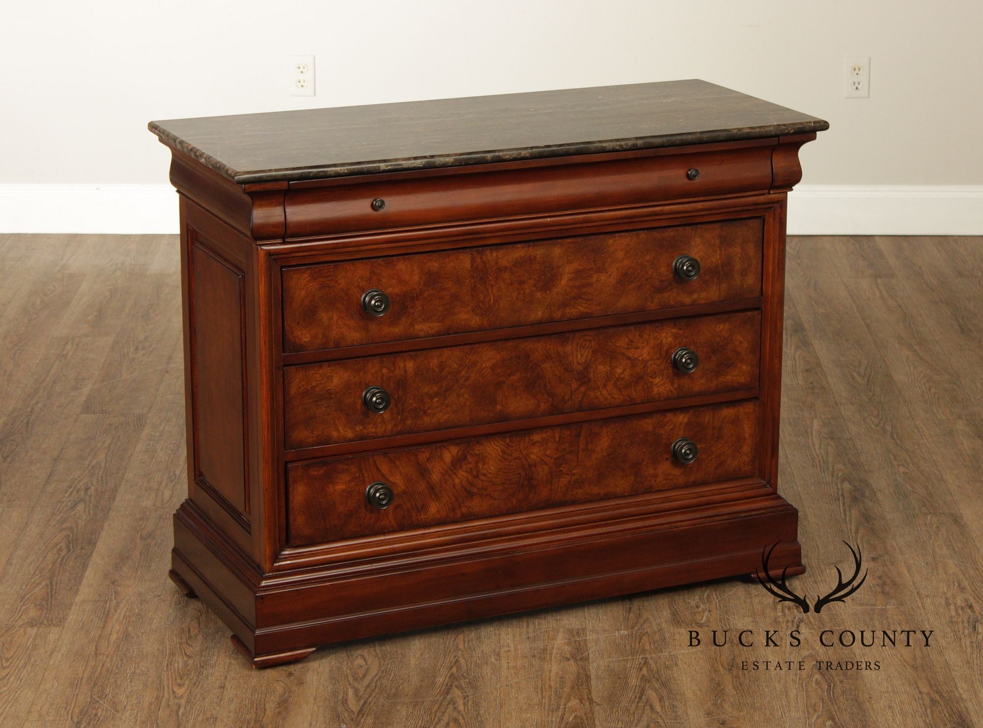 Ethan Allen Louis Philippe Style 'Fisher' Marble Top Chest