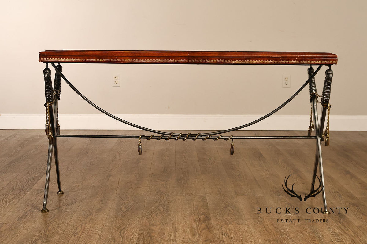 Maitland Smith Leather Top Sword Console