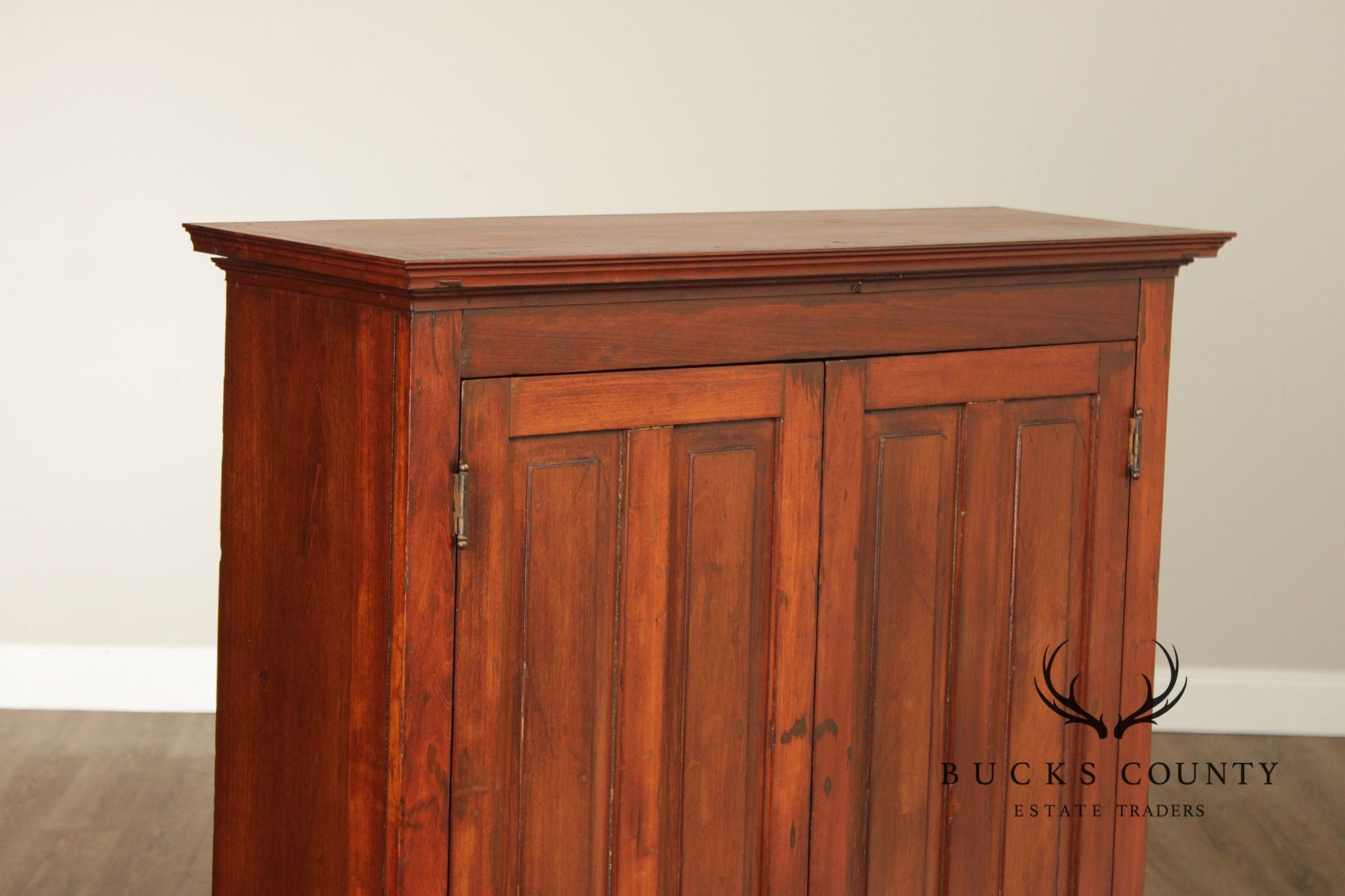 Antique Country Pine Two Door Pantry Cupboard