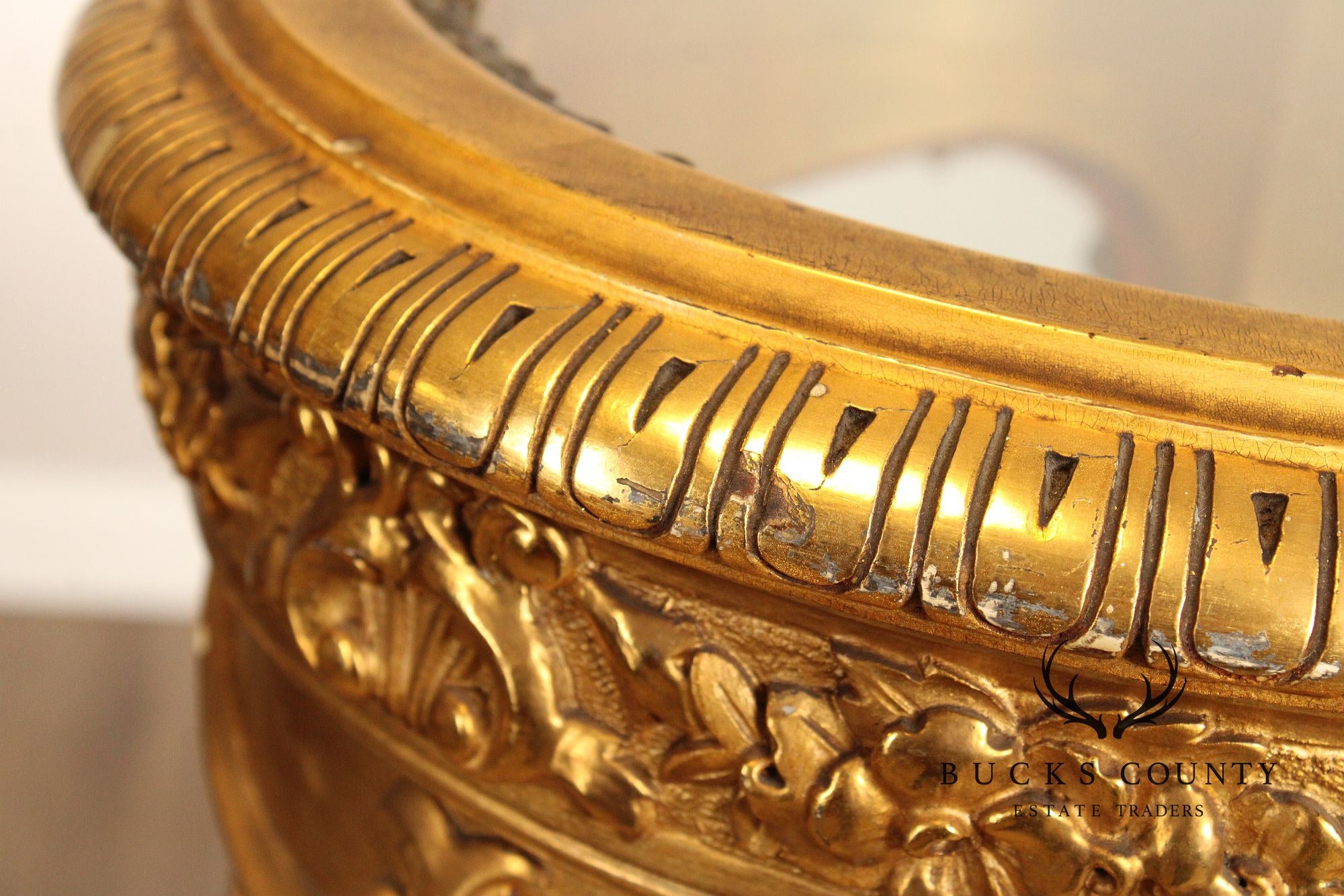 Rococo Style Giltwood Curio Cabinet With Glass Panels