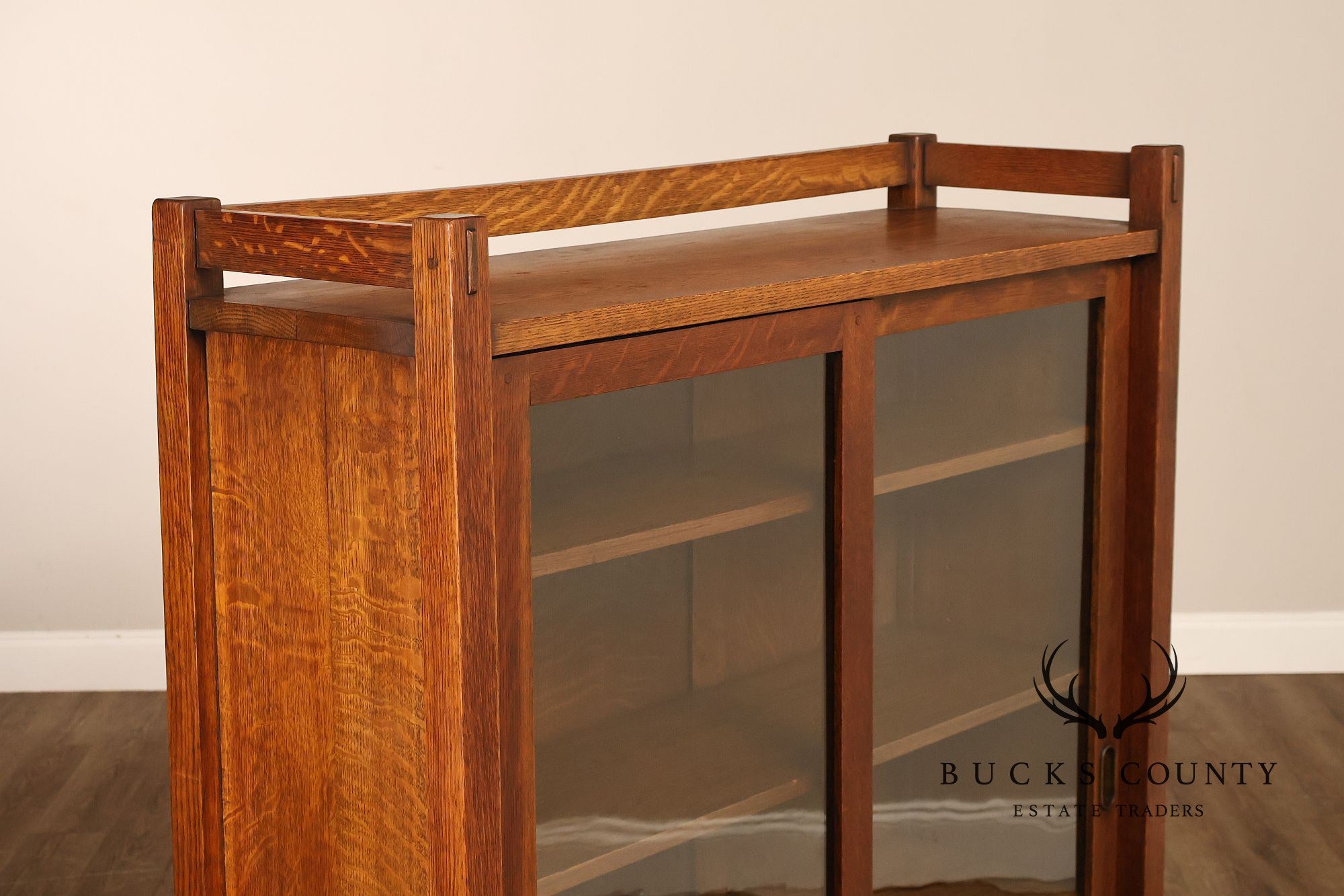 Harden Furniture Co. Antique Arts And Crafts Two Sliding-Door Bookcase