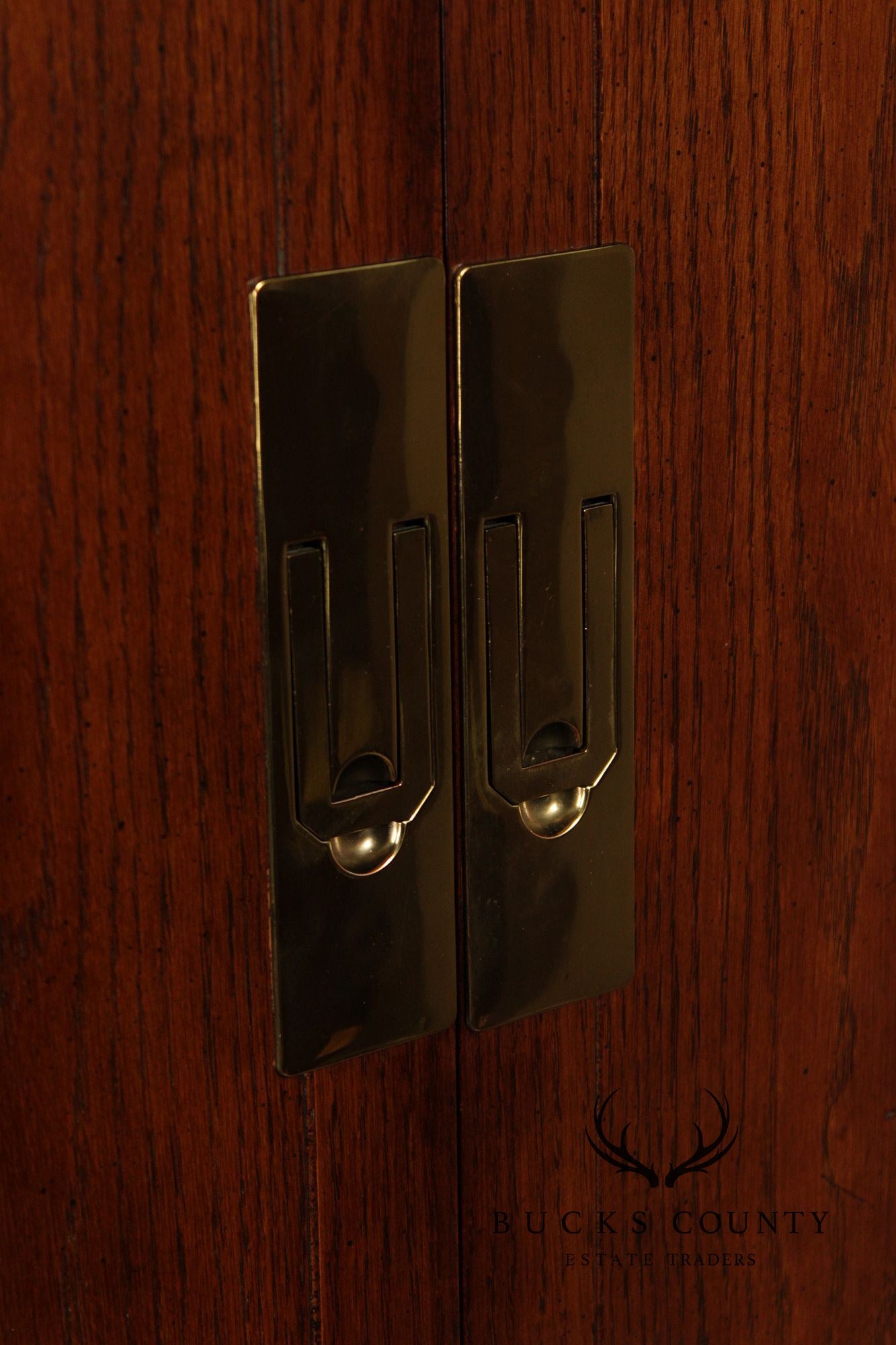 Henredon 'Scene One' Pair of Campaign Style Bedroom Armoire Cabinets