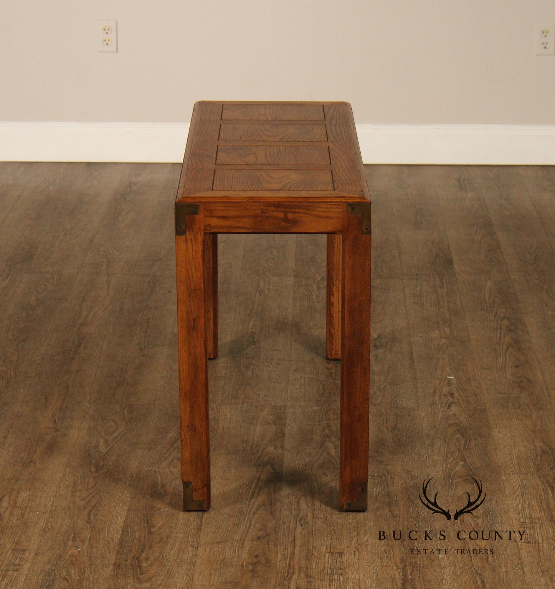 Henredon Artefacts Campaign Style Oak Console Table