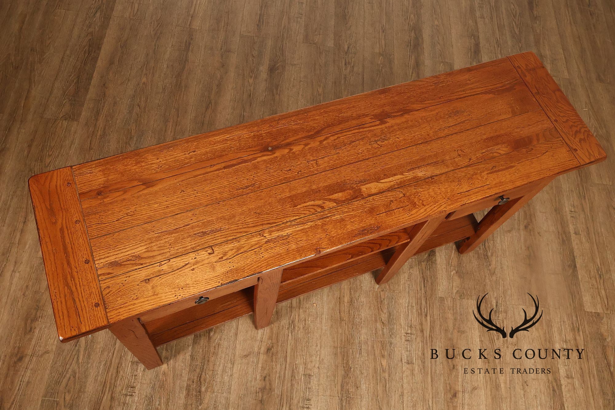 Broyhill Attic Heirlooms Country Style Oak Console Table