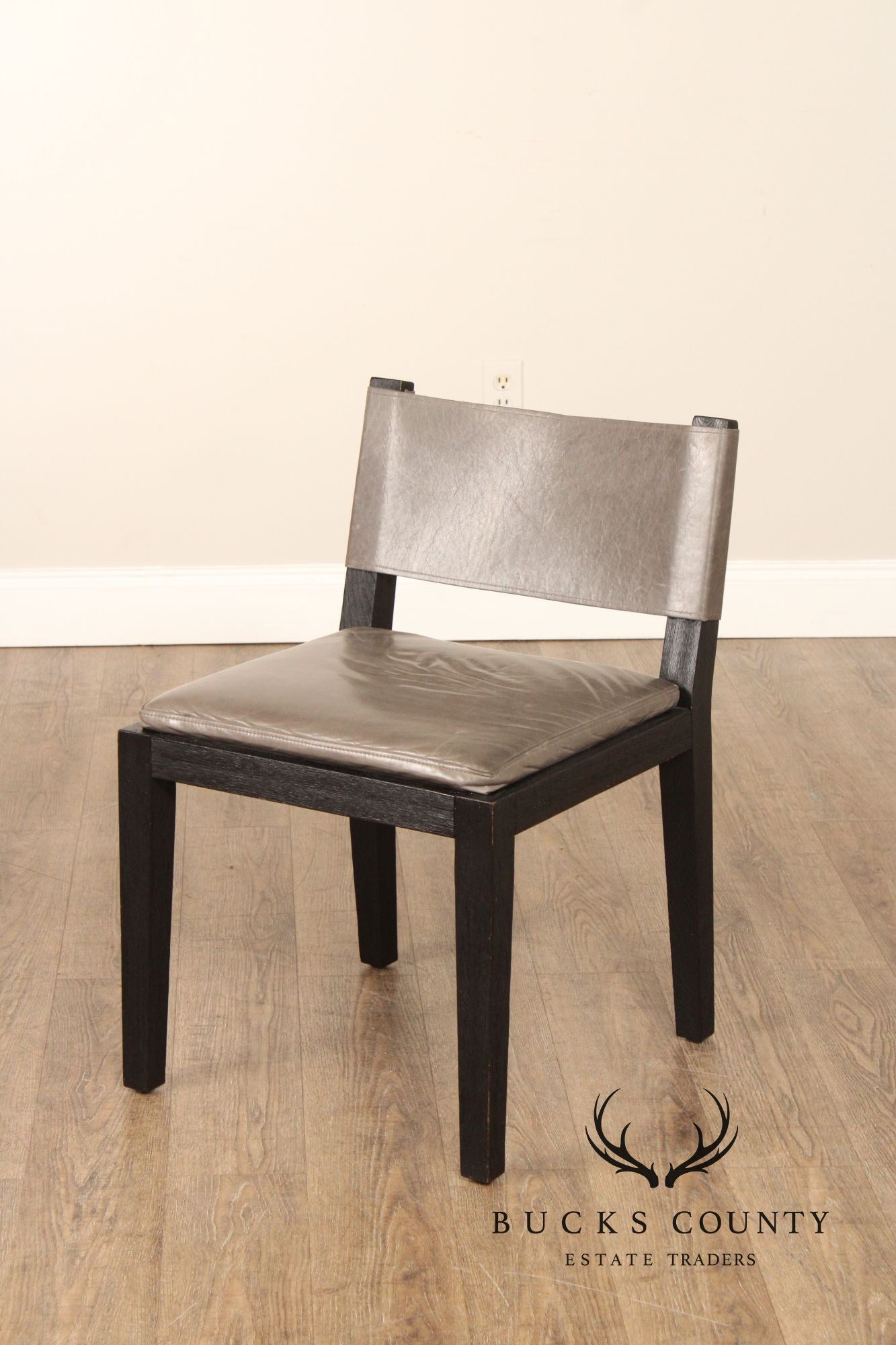 Restoration Hardware Saddle Leather Set Of Four Dining Chairs