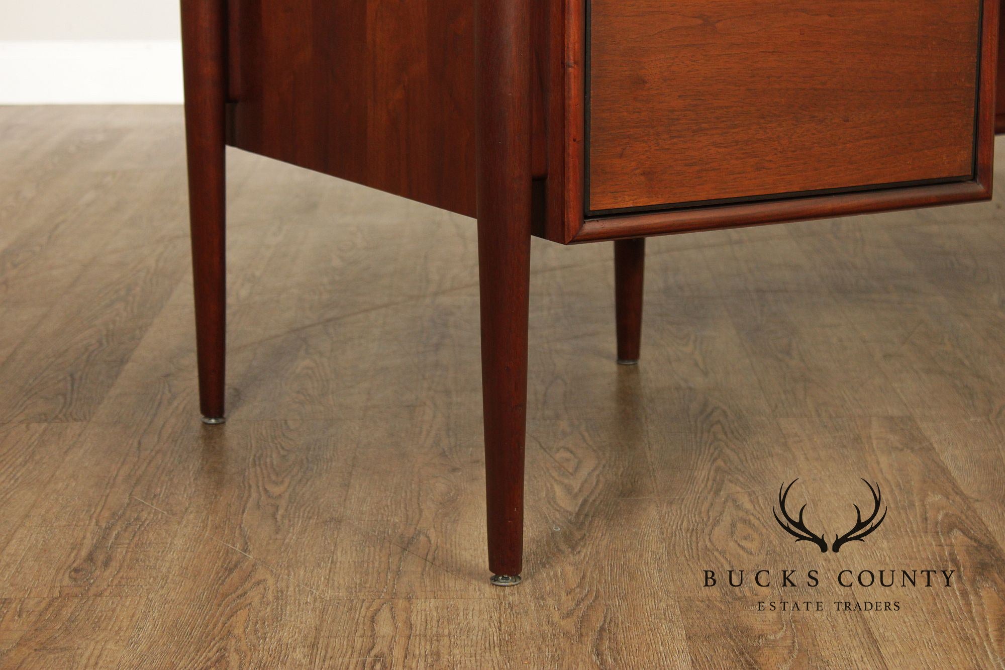 Castilian Mid Century Modern Walnut Executive Writing Desk