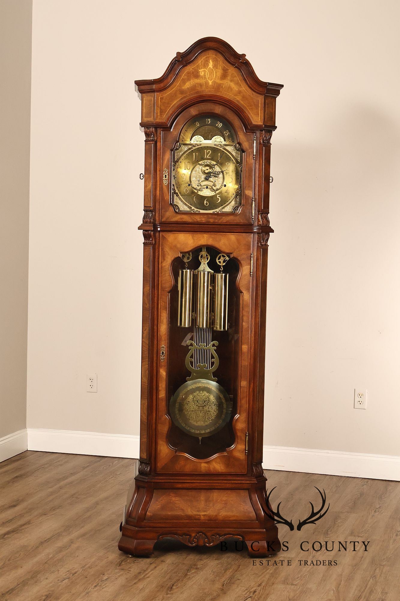 Sligh Mahogany Inlaid Grandfather Clock