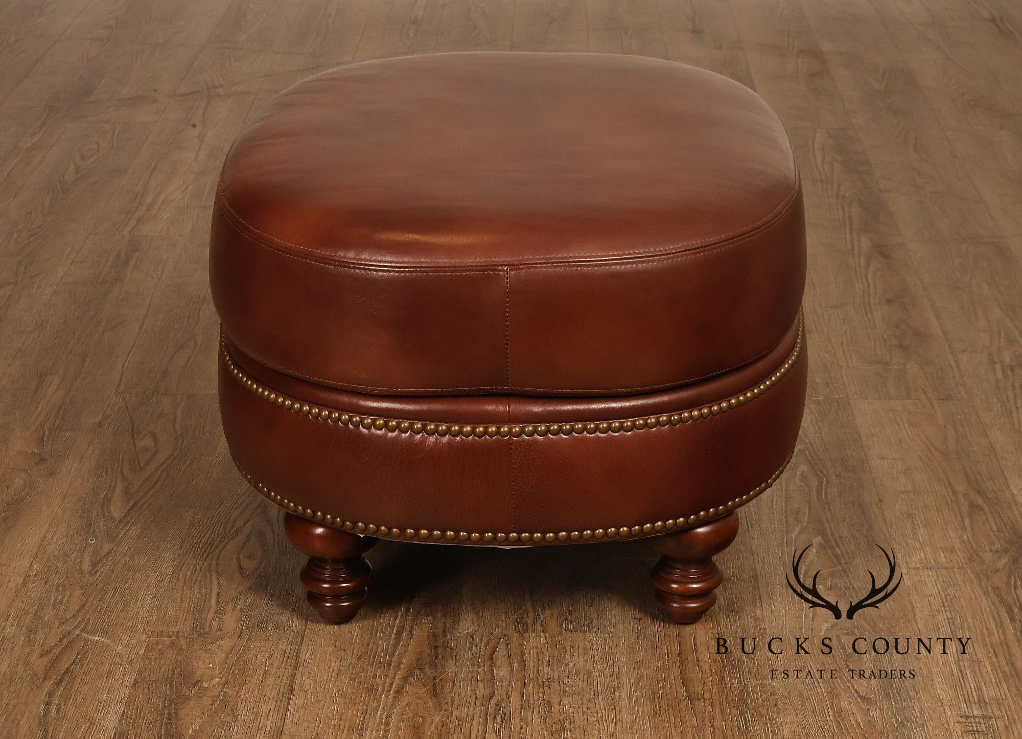 Bradington Young Traditional Style Leather Ottoman