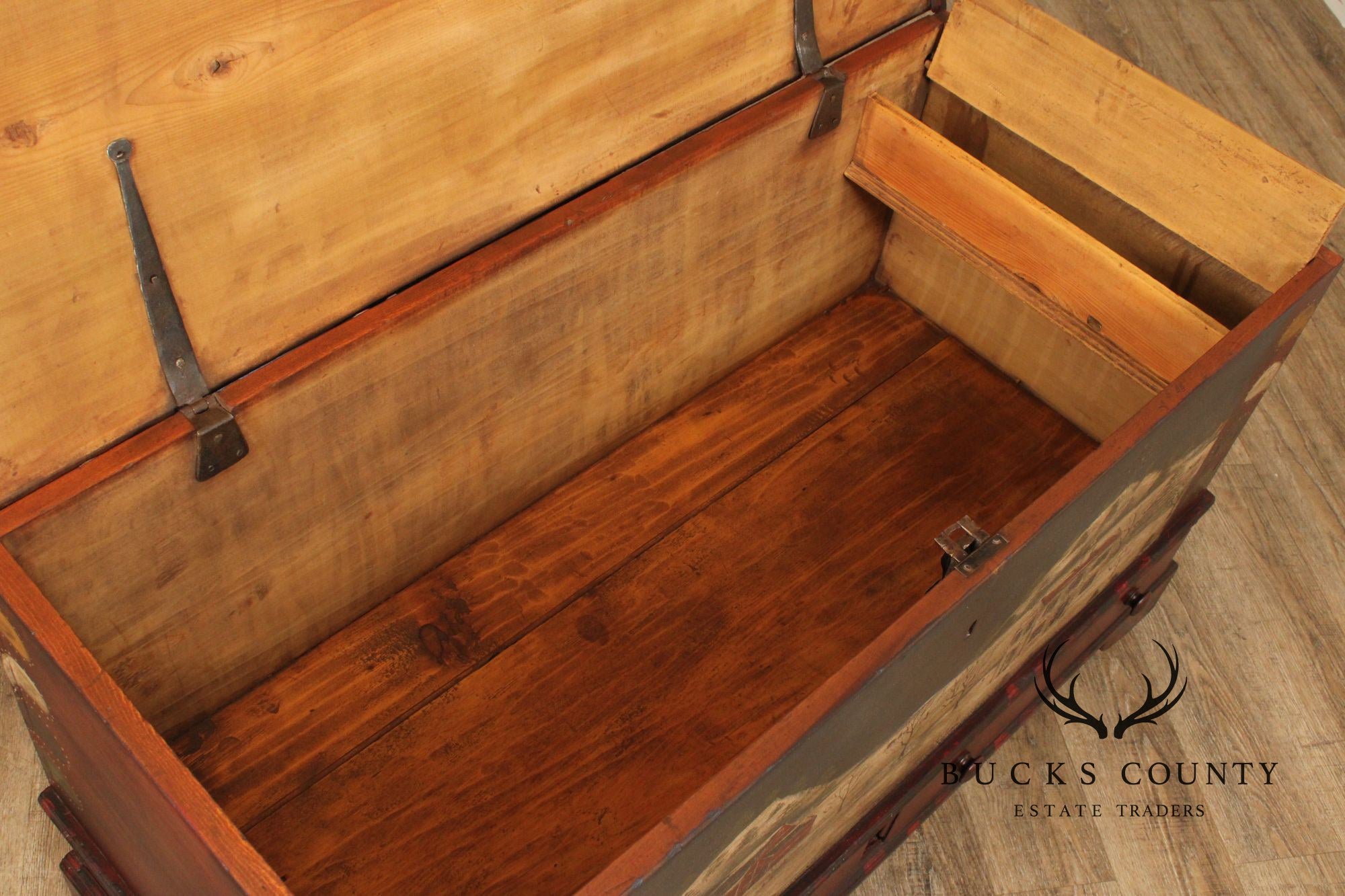 Antique Folk Art Painted Blanket Chest