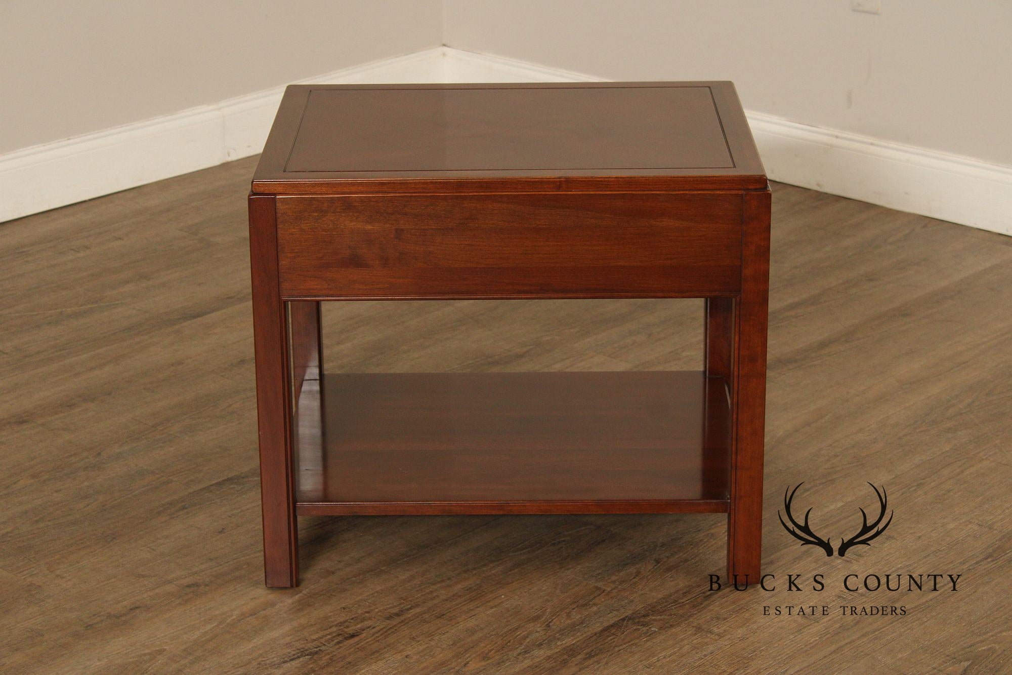 Ethan Allen Campaign Style Pair of End Tables