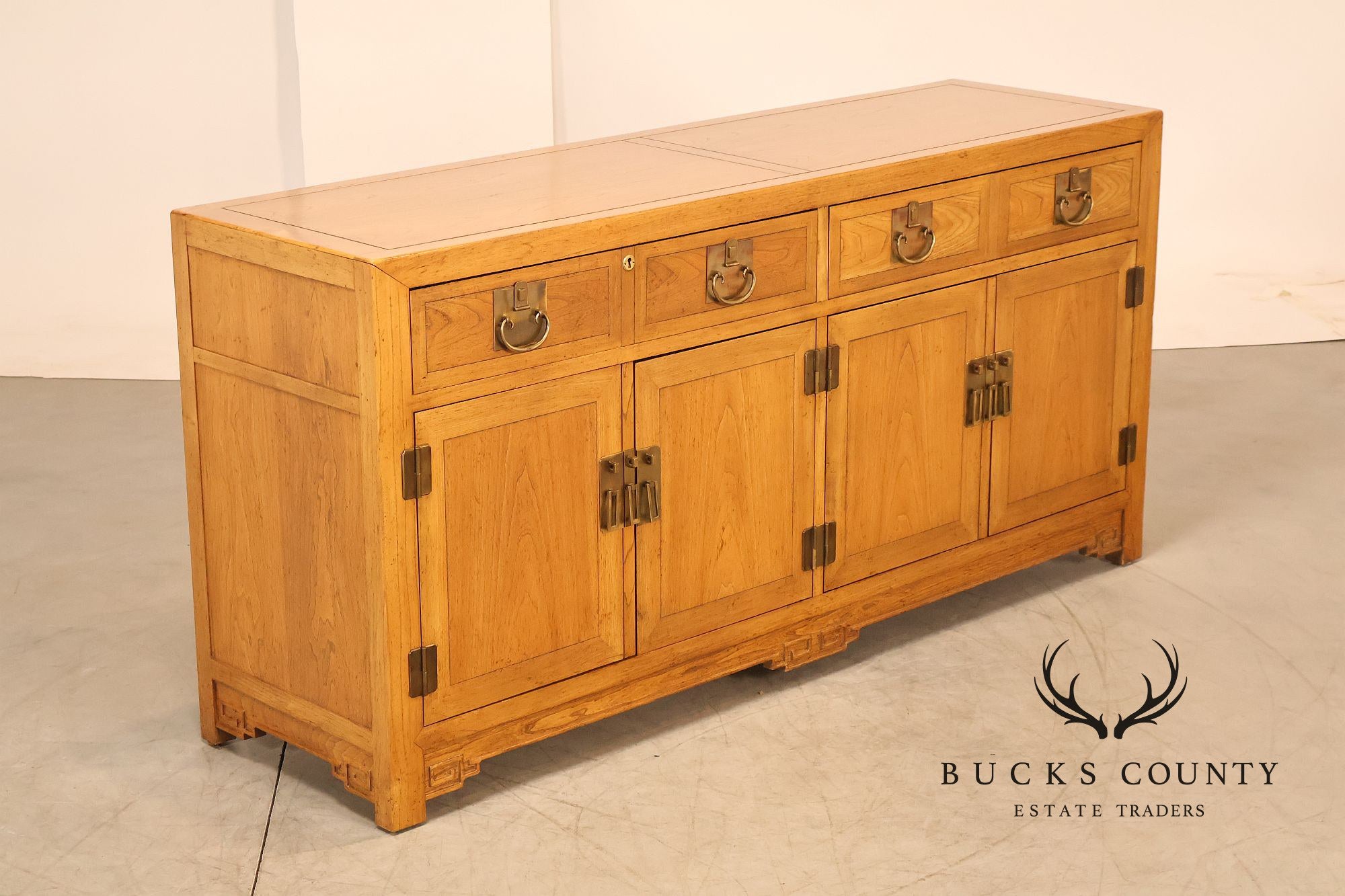 Baker Asian Style Hardwood Credenza Buffet Sideboard