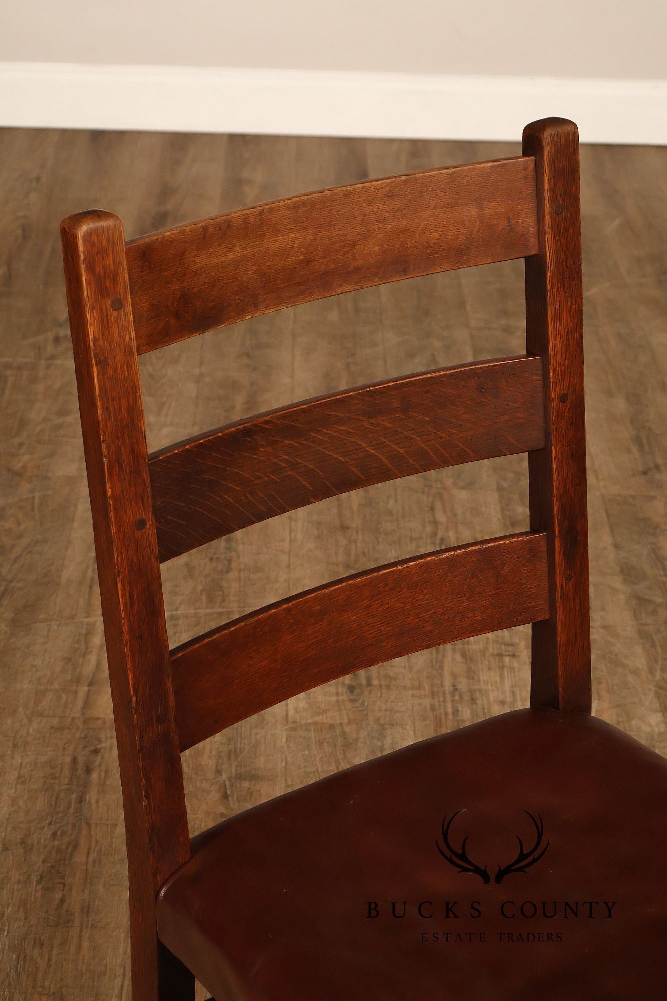 Antique Gustav Stickley No. 306 1/2 Oak Dining Chairs Set Of Seven