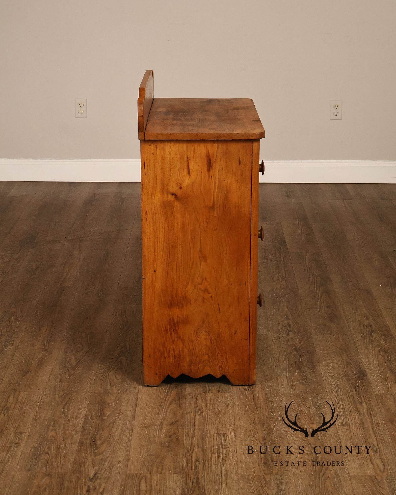 Antique Primitive Country Pine Three-Drawer Chest