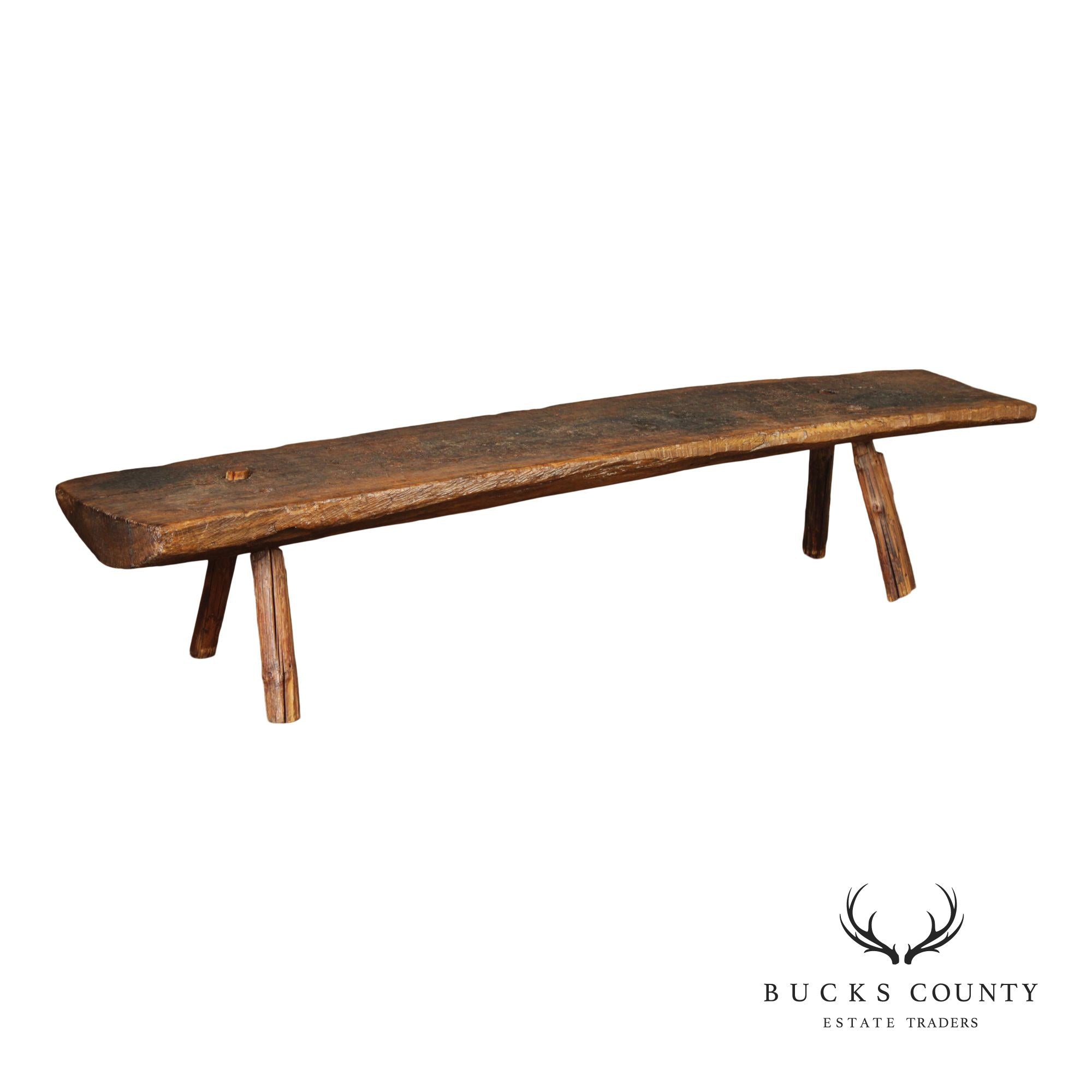 Antique Rustic Long Pig Bench