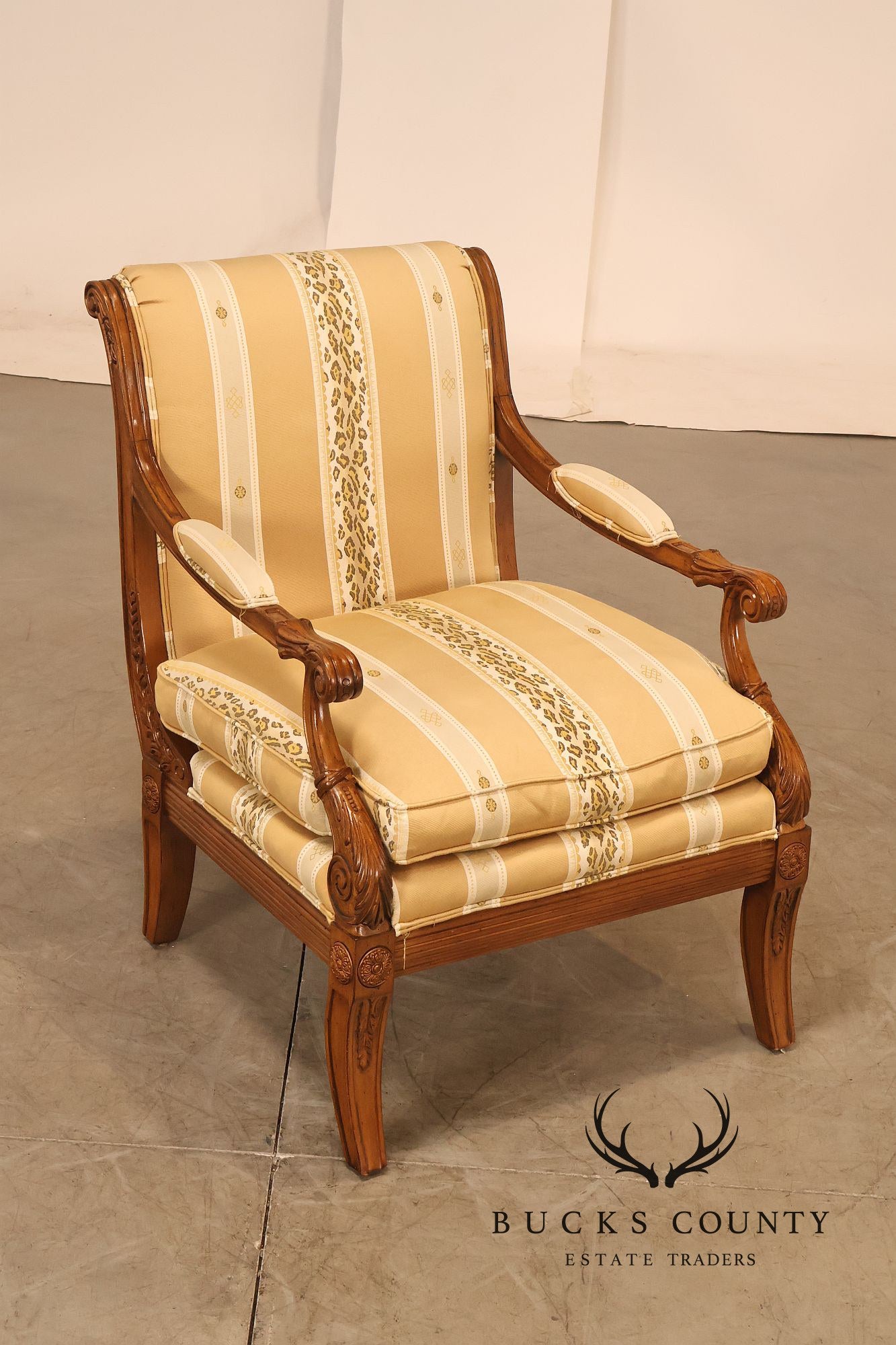Sherrill Furniture Regency Style Pair of Bergere Armchairs