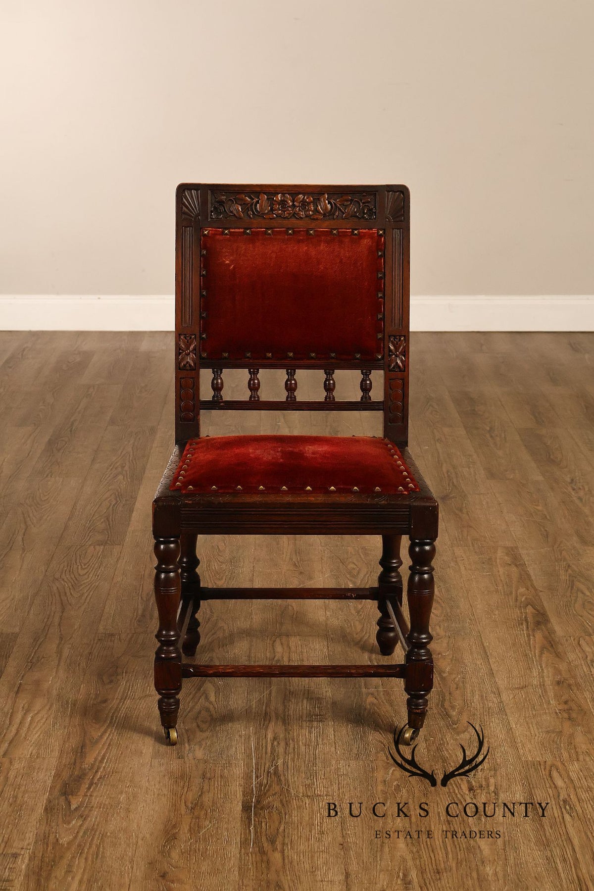 Antique Henry II Style Set of Eight Carved Oak Dining Chairs