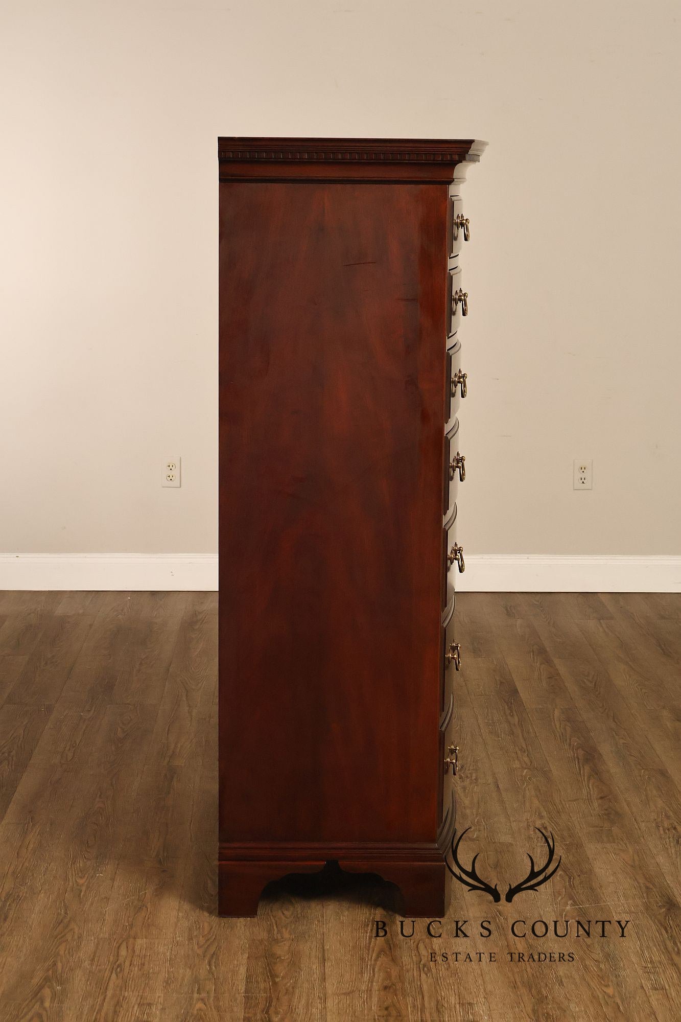 Henkel Harris Mahogany Bowfront Tall Chest