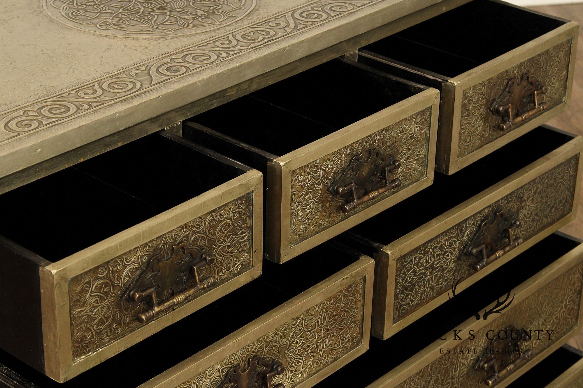 Vintage Embossed Metal Chest of Drawers